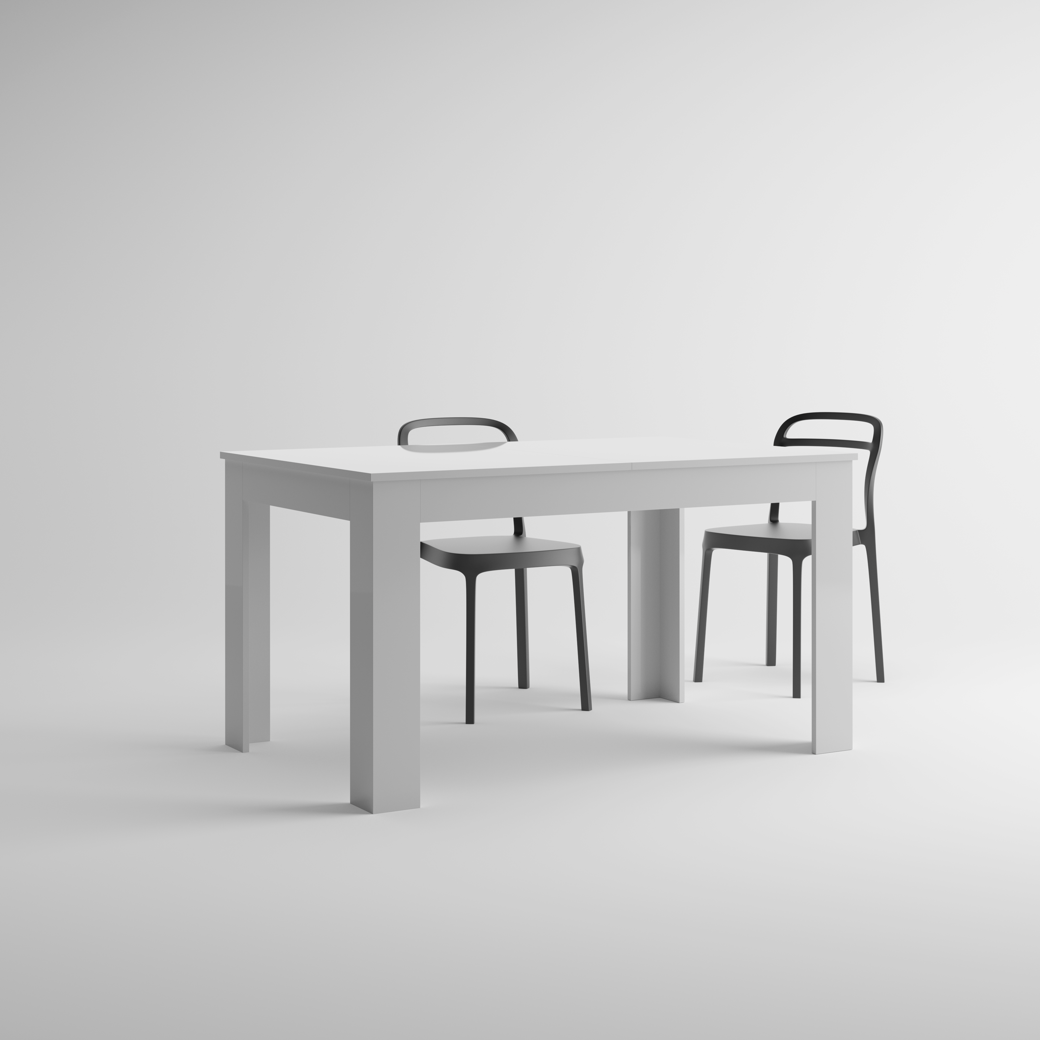 Tavolo allungabile Cucina, Easy, 140(220)x90 cm, Bianco Lucido - Immagine dettaglio 4