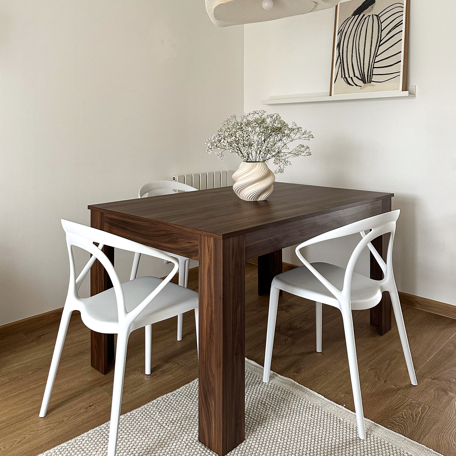 Table extensible Cuisine, Easy, 140(220)x90 cm, Noyer - Set image 1