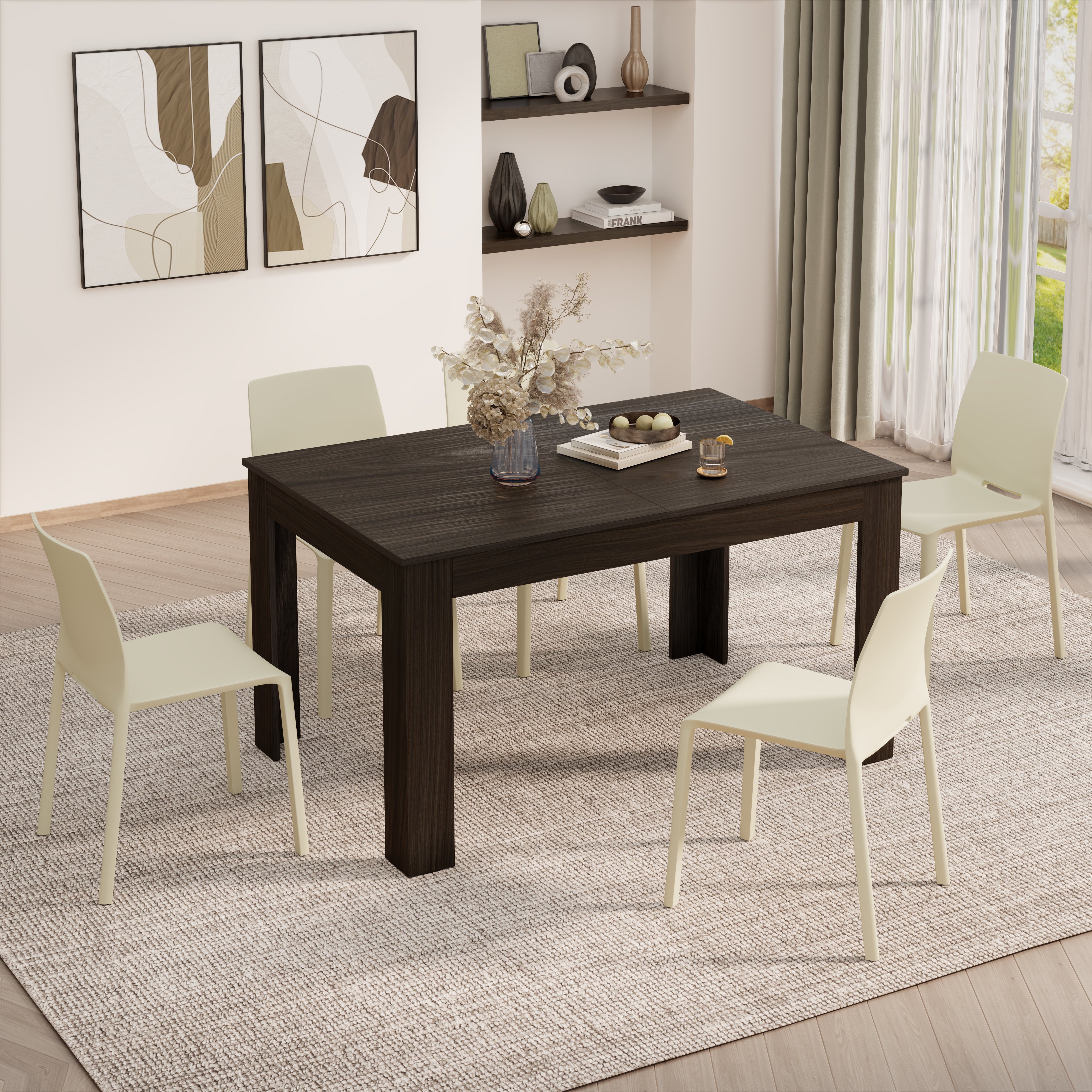 Mesa de cocina extensible Easy, 140(220)x90 cm, Nogal Oscuro - Detail image 2
