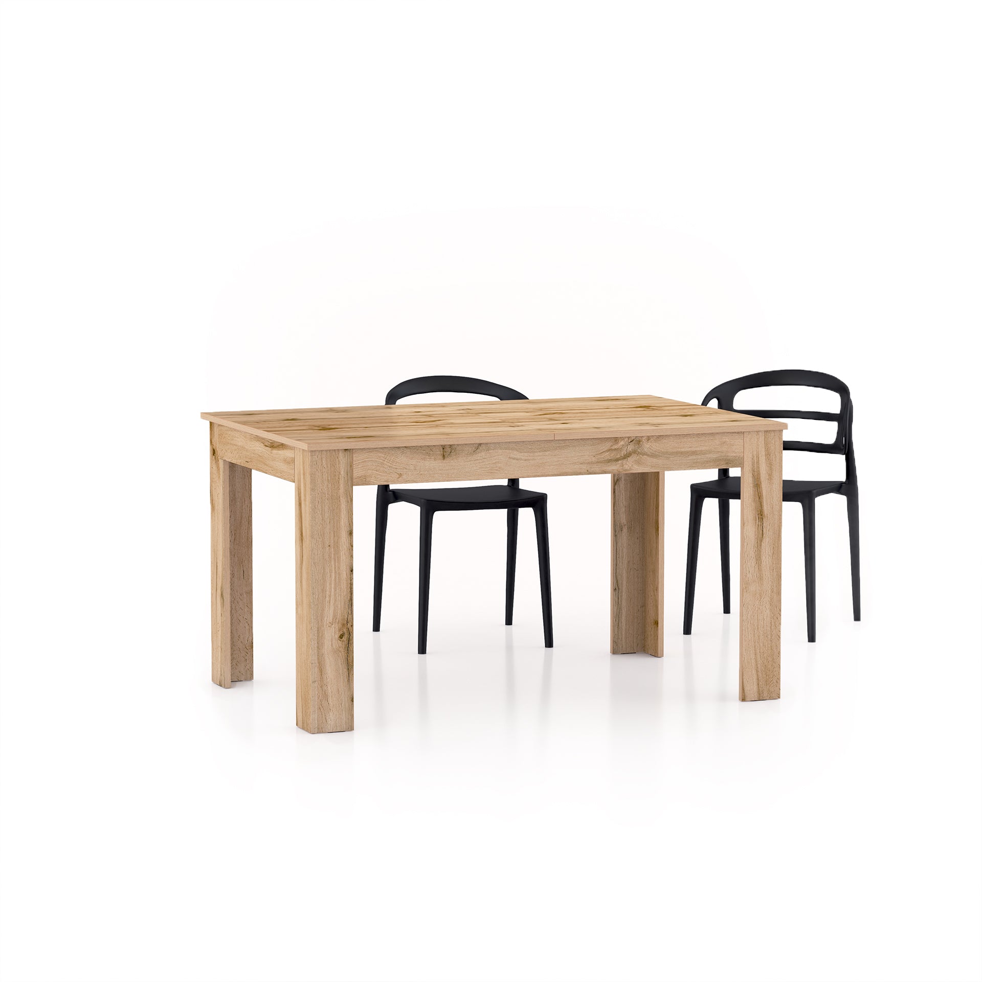 Easy, Extendable Dining Table, 55.1(86.6)x35.4 in, Rustic Oak - Detail image 5