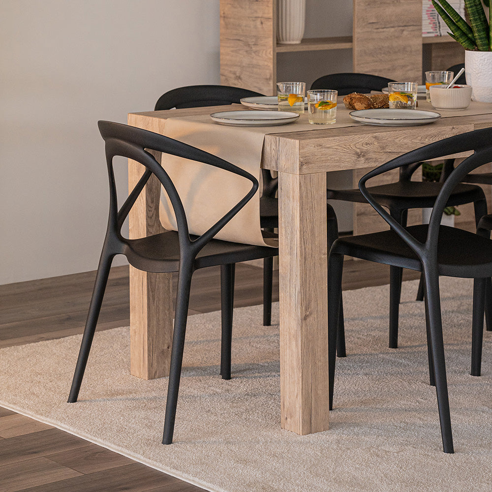 First Extendable Table, 120(200)x80 cm, Oak - Set image 1
