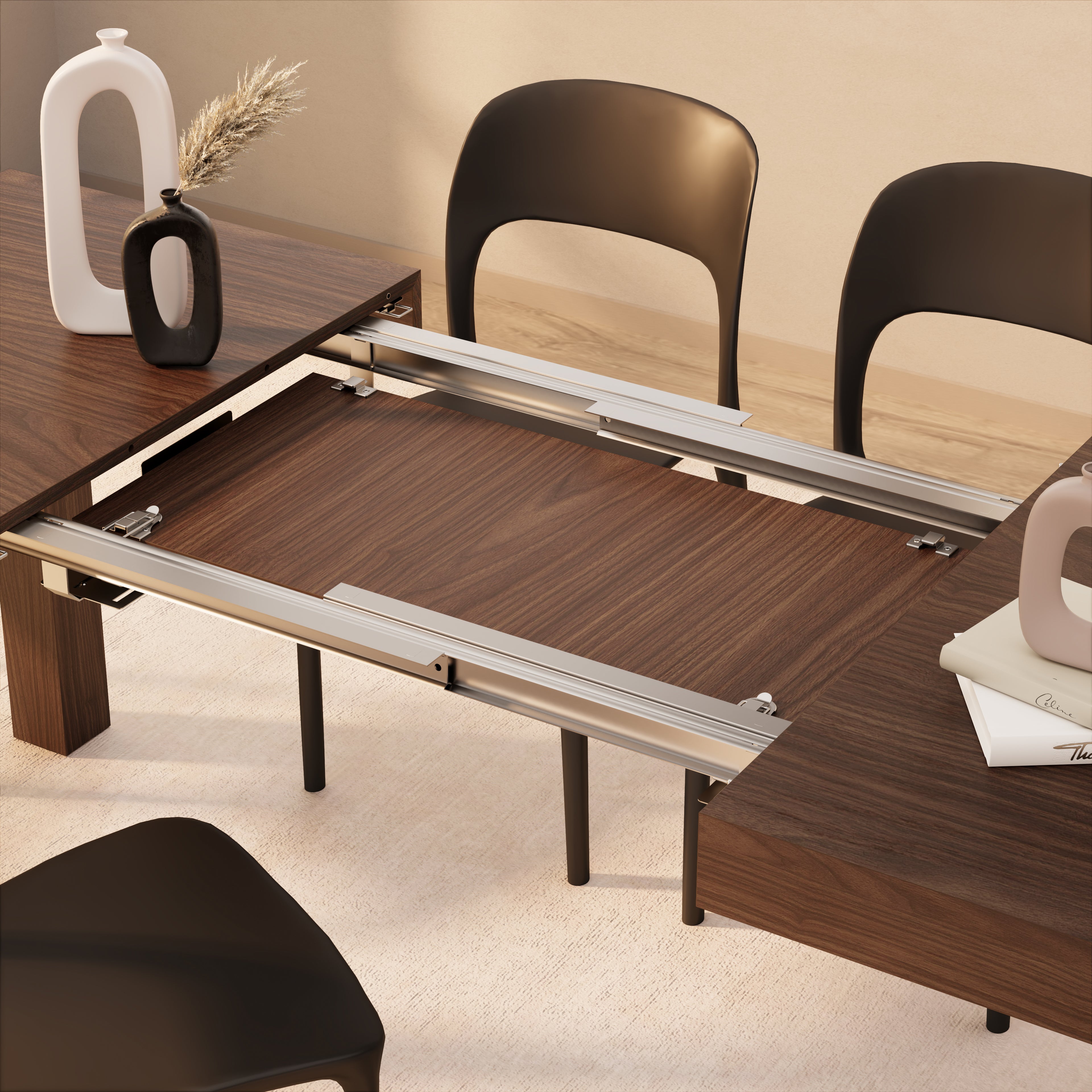 Tavolo Allungabile First, 120(200)x80 cm, Noce Canaletto