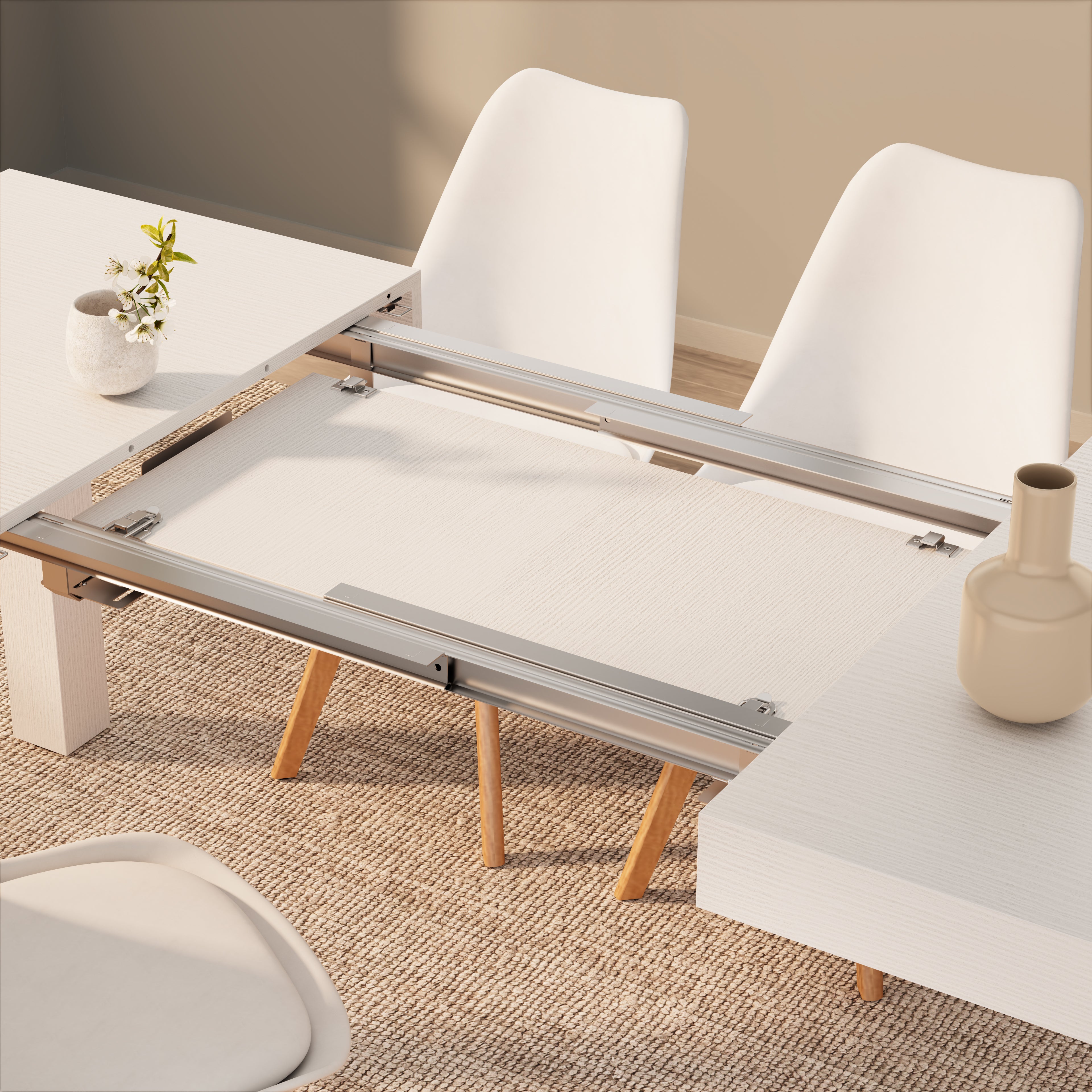 Mesa Extensível First, 120(200)x80 cm, Freixo Branco - Detail image 1