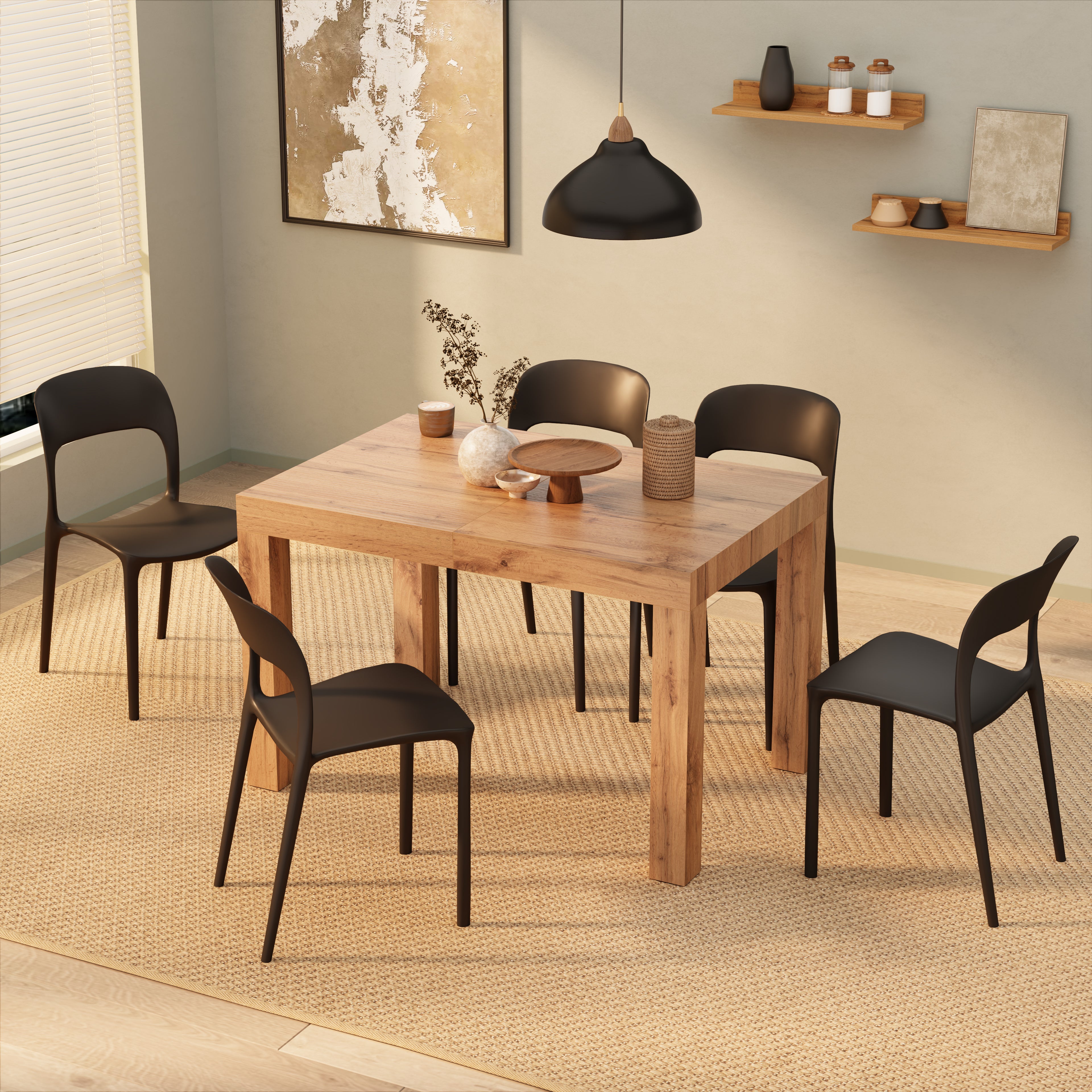 Uitschuifbare tafel, First, 120(200)x80 cm, Rustiek Eiken - Detail image 2