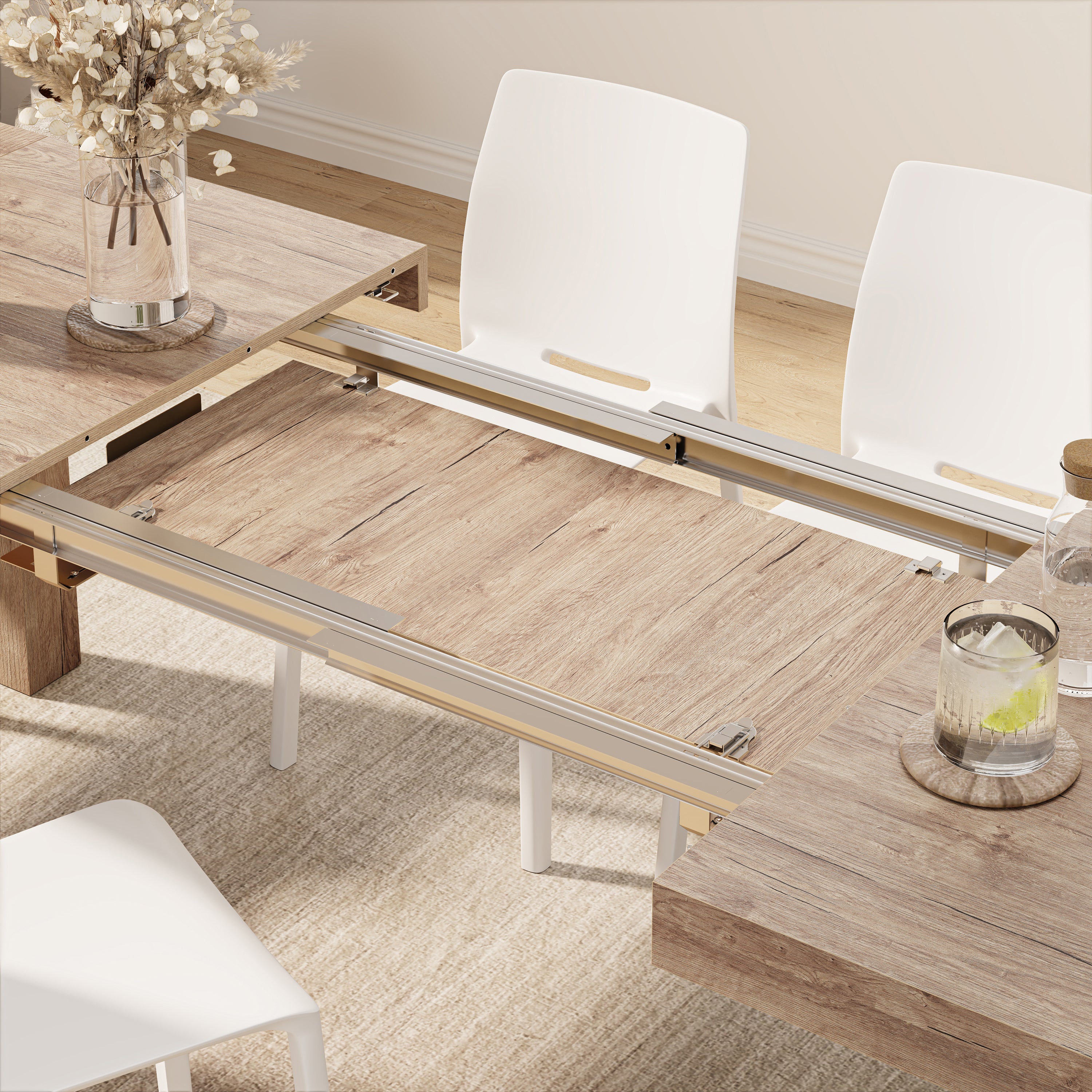 Mesa Extensível Moderna, Iacopo, 140(220)x90 cm, Carvalho - Detail image 3