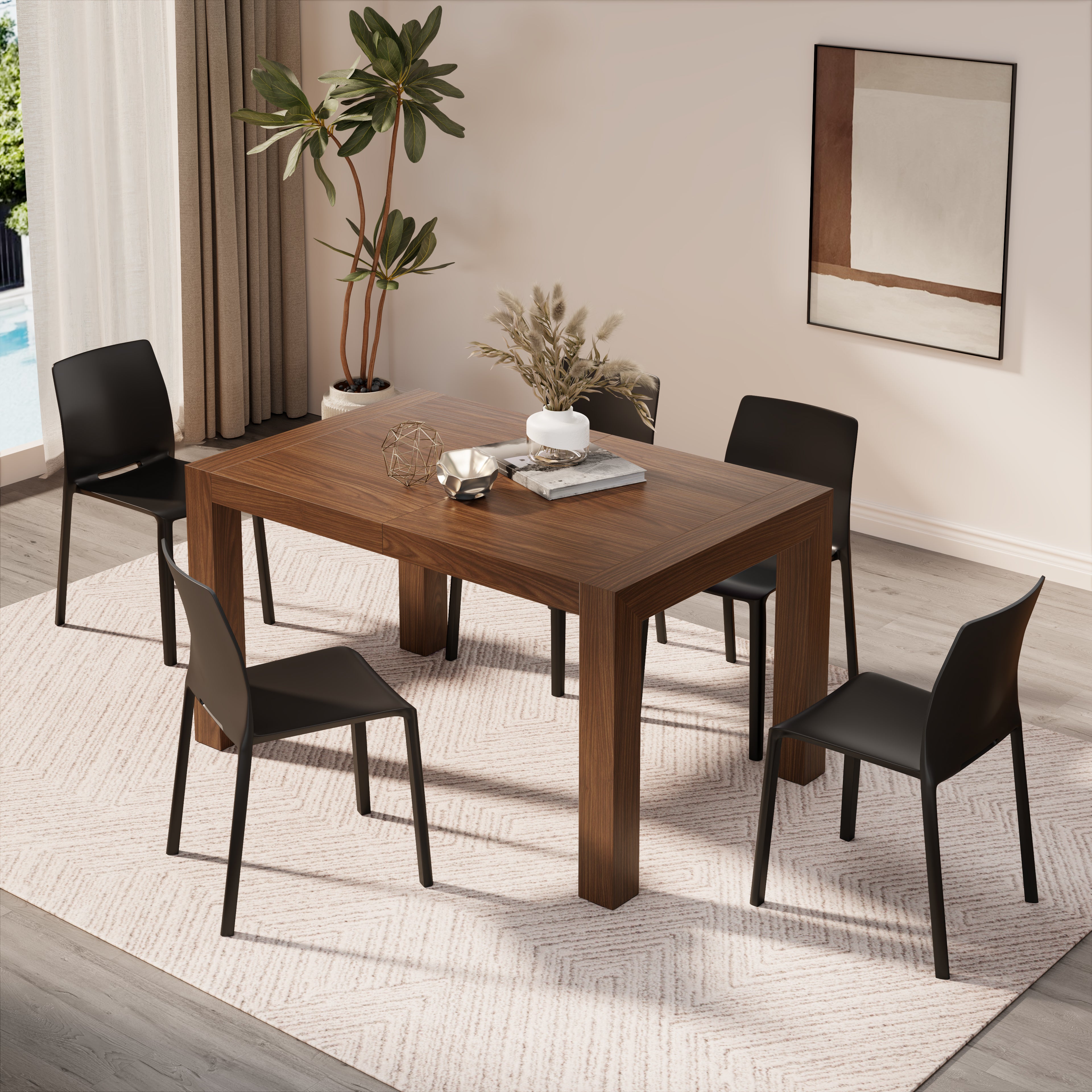 Mesa Extensível Moderna, Iacopo, 140(220)x90 cm, Nogueira - Detail image 2