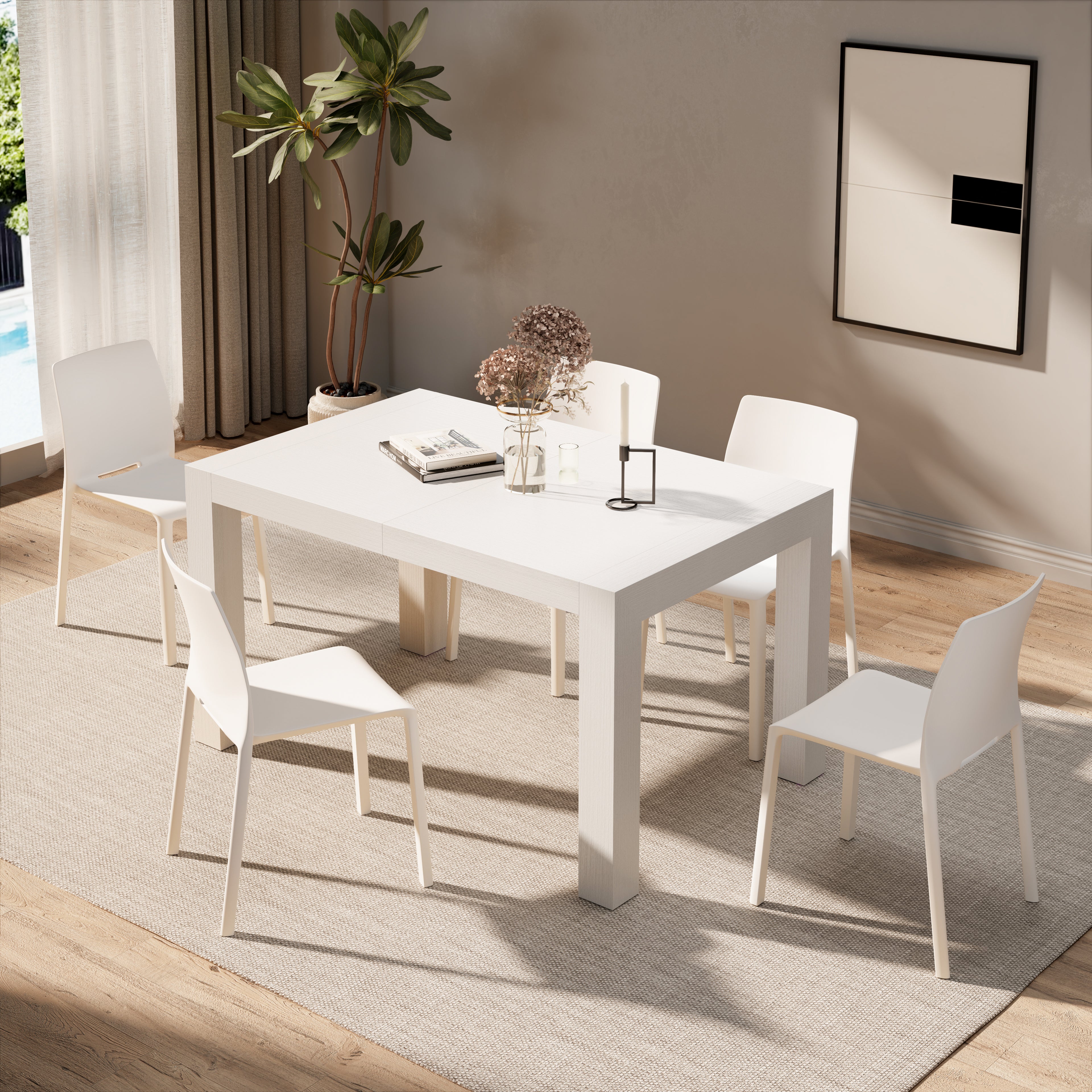 Mesa Extensível Moderna, Iacopo, 140(220)x90 cm, Freixo Branco - Detail image 2