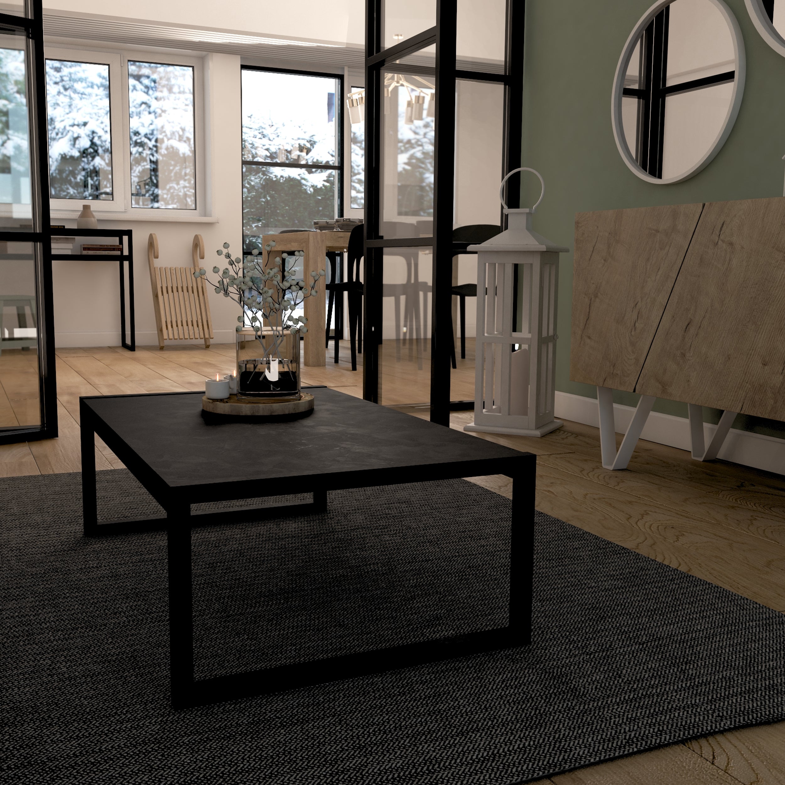 Luxury, Coffee table, Concrete Effect, Grey - Set image 1