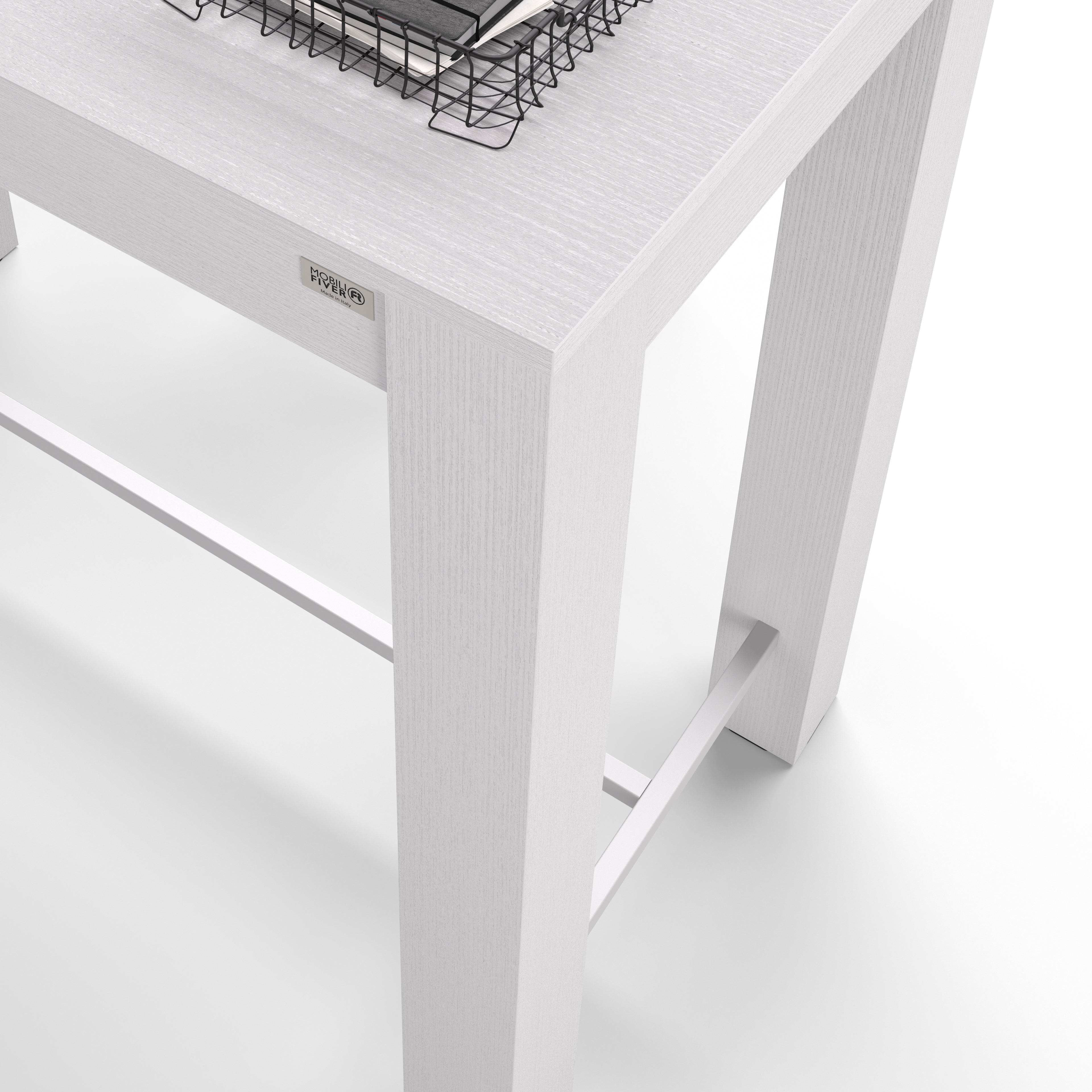 Rachele High Bar Table 47.2 x 23.6 in, Ashwood White - Detail image 2
