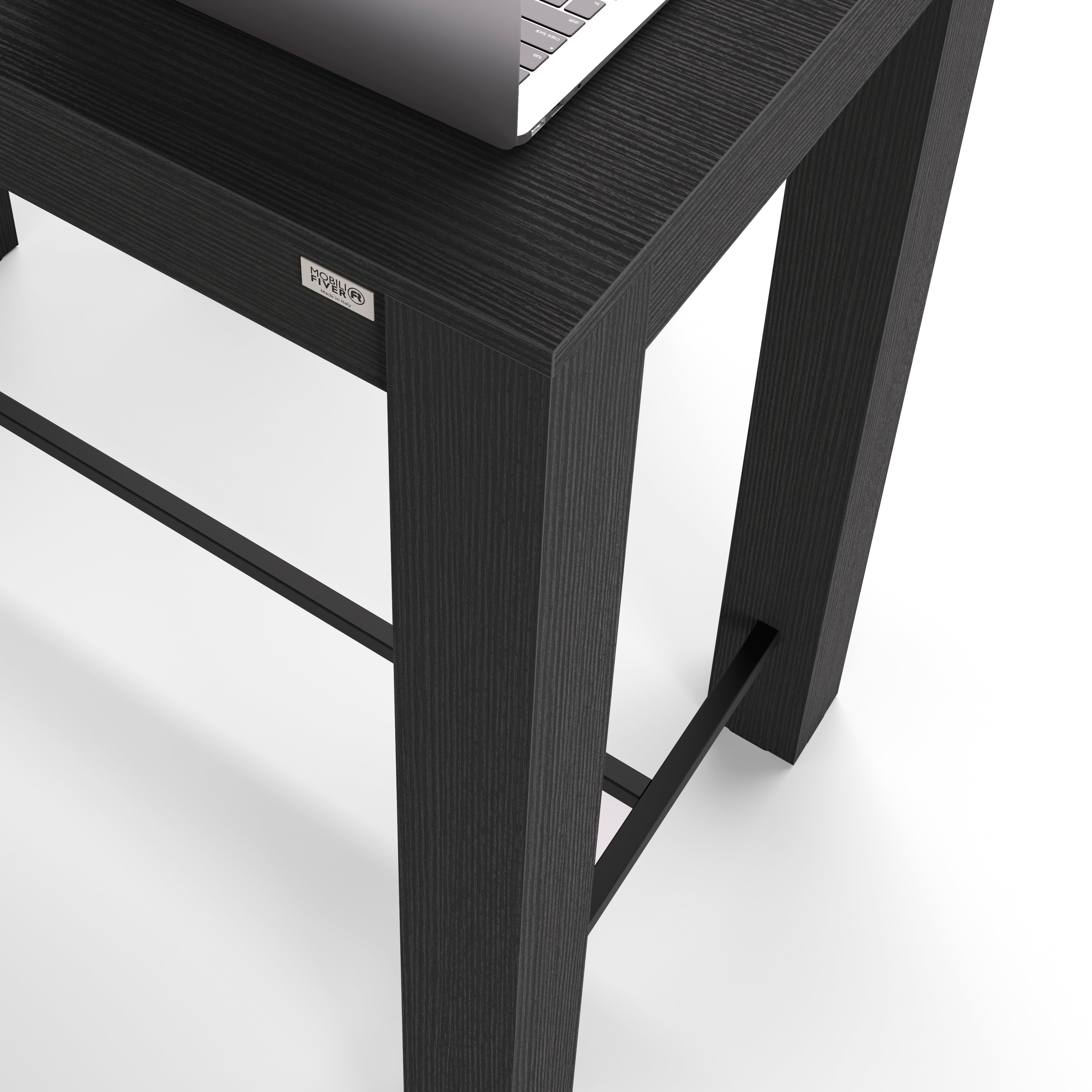 Tavolo Alto Rachele 170x60 cm, Nero Frassino - Immagine dettaglio 2