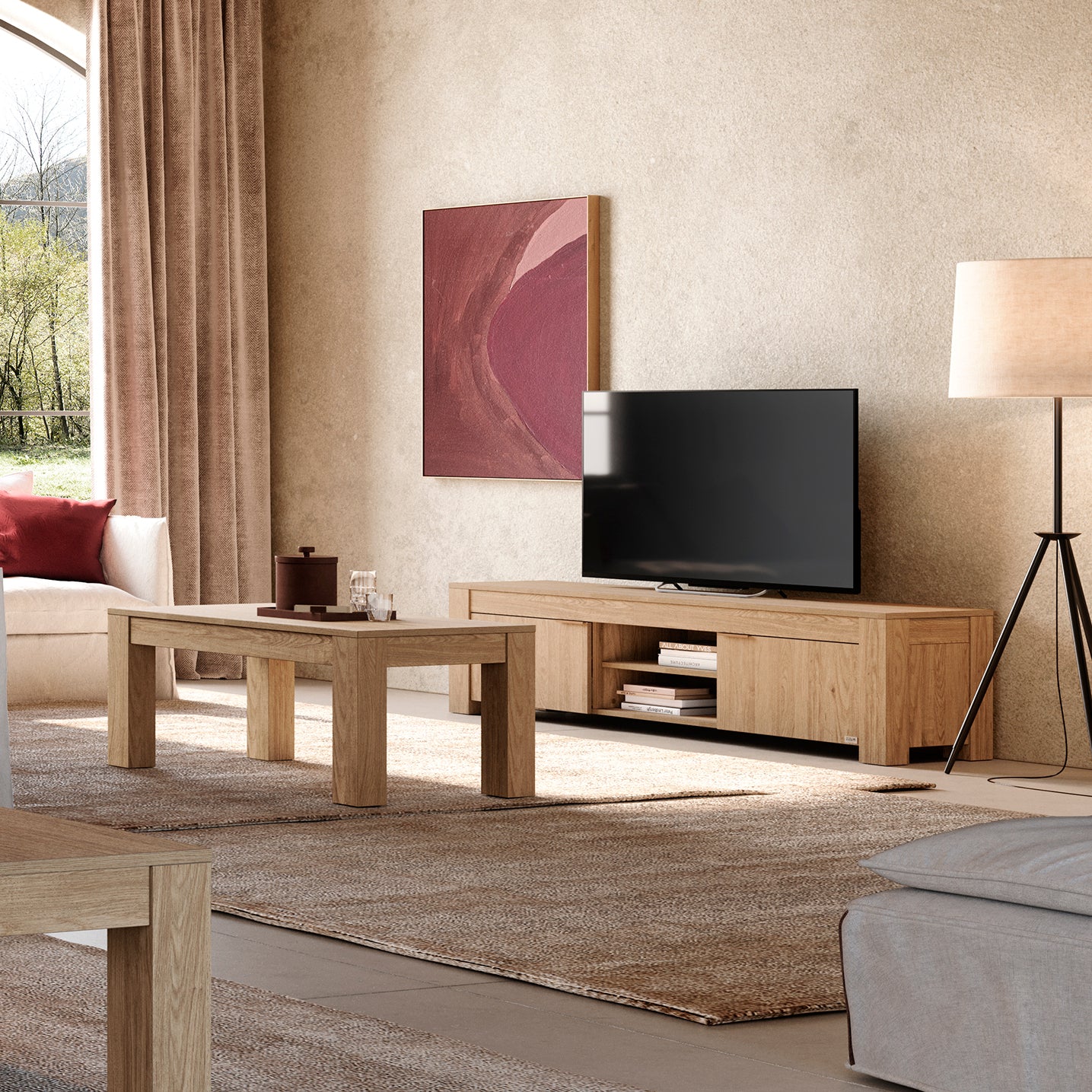 Couchtisch Rachele 104x60 cm, Wildeiche - Set image 1
