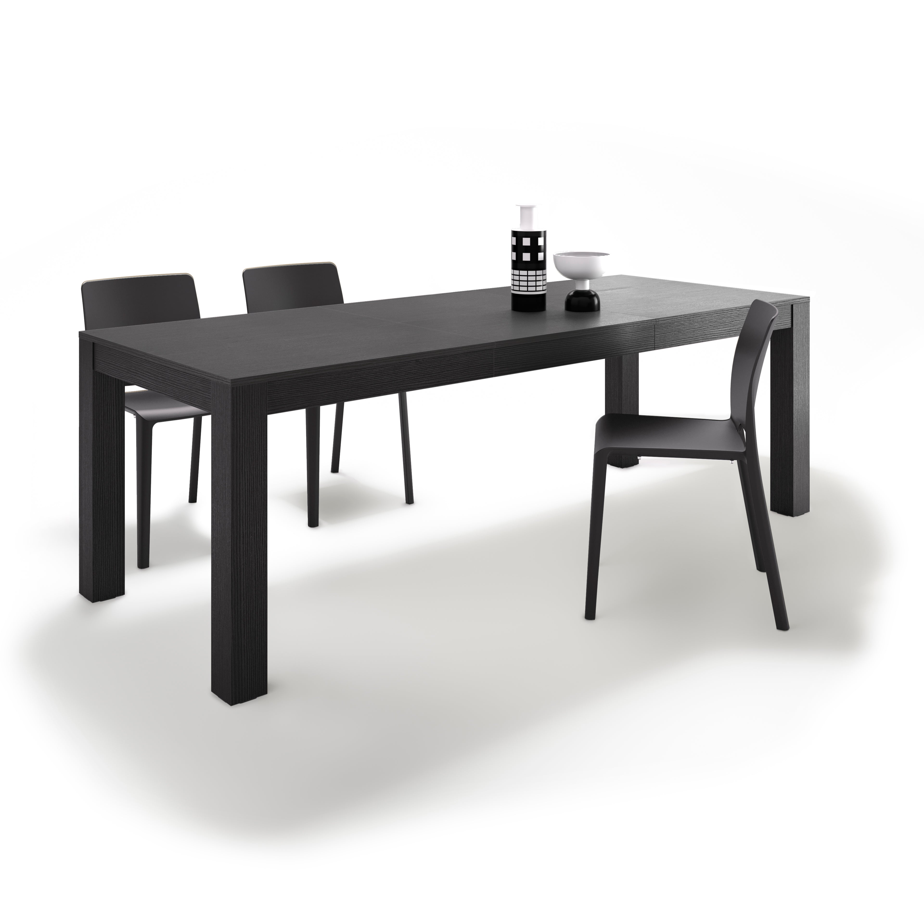 Tavolo allungabile Rachele 160(225)x90 cm, Nero Frassino