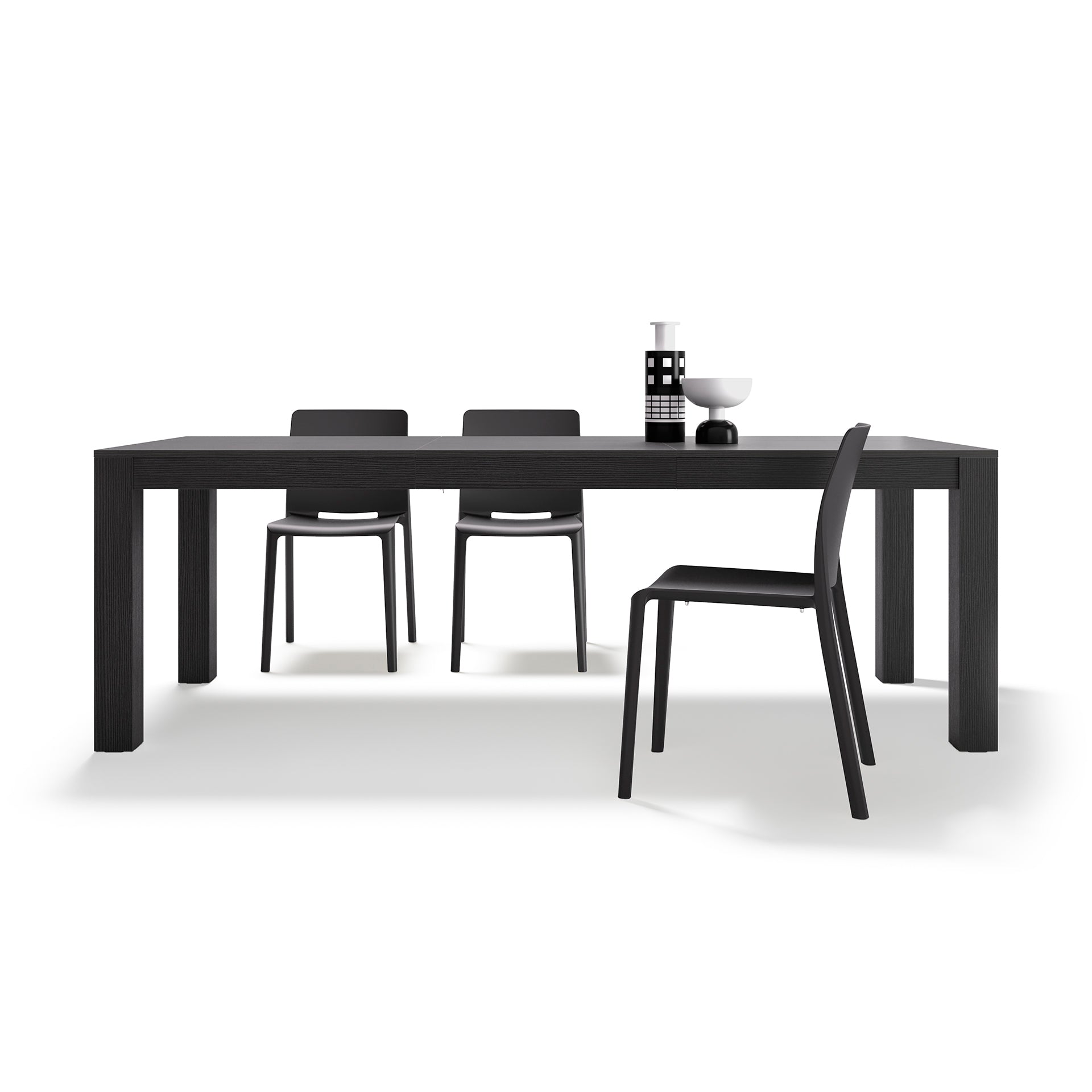 Tavolo allungabile Rachele 160(225)x90 cm, Nero Frassino