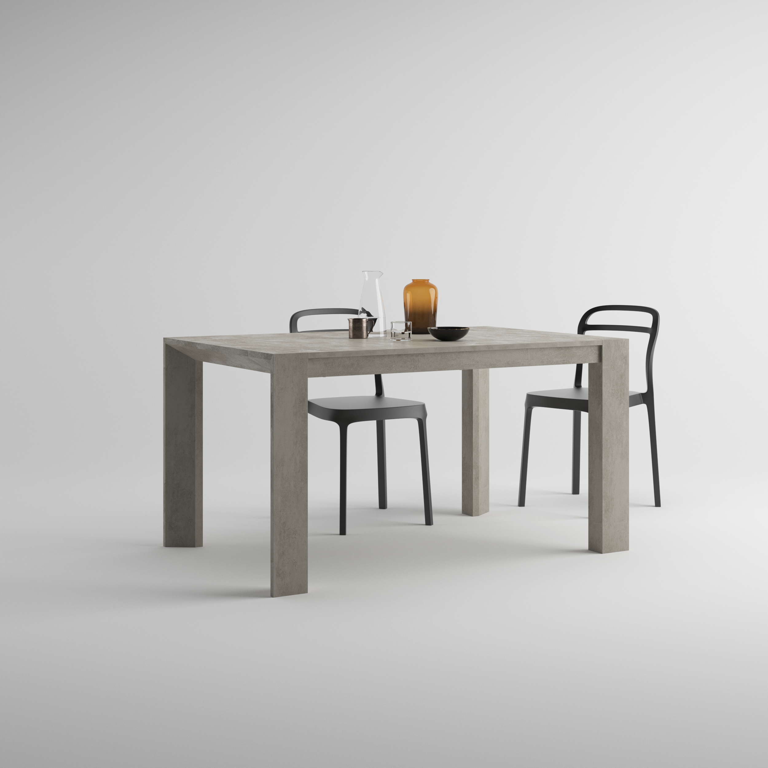 Extendable Table, Giuditta, Concrete Effect, Grey - Detail image 1