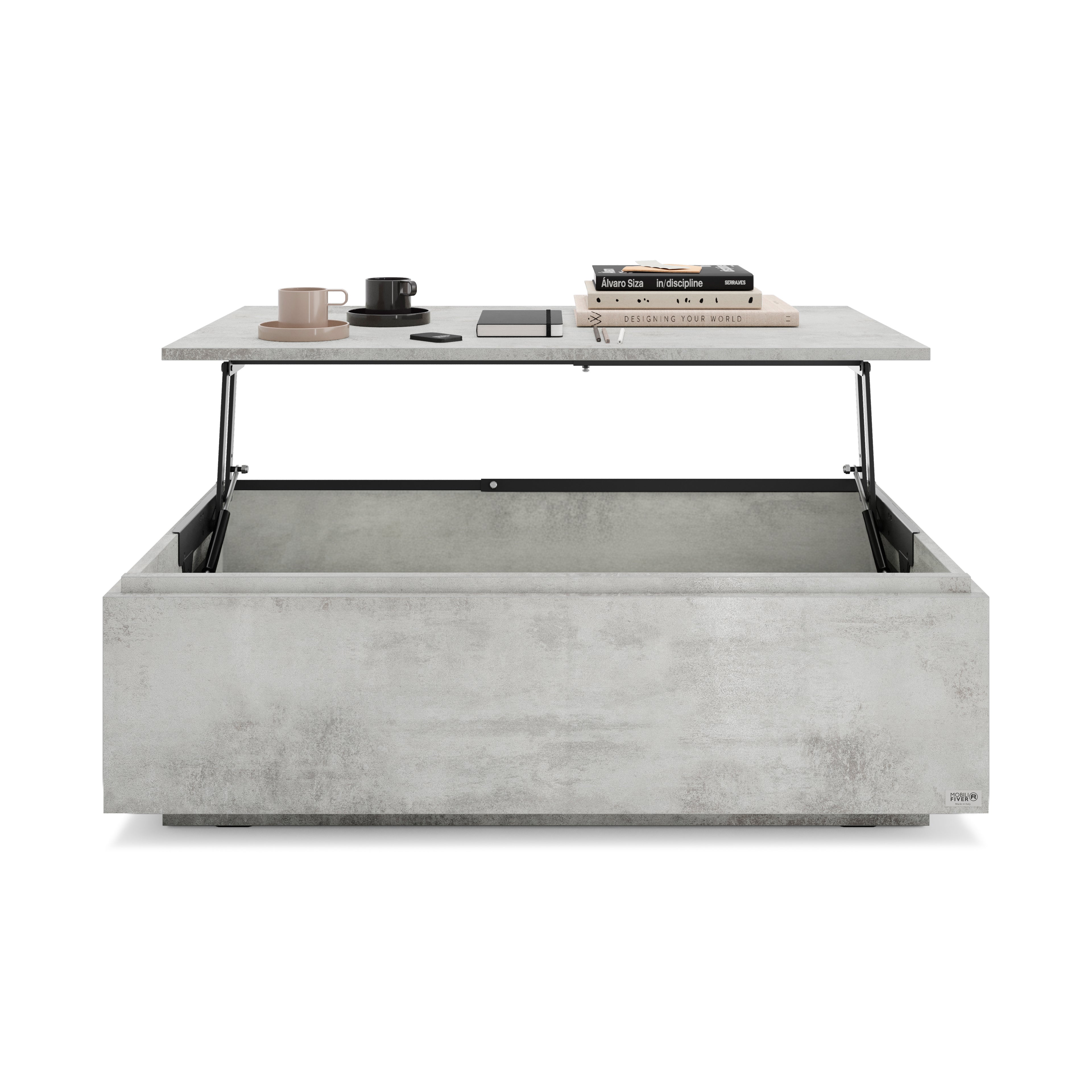 Table basse avec coffre, X, Gris Béton - Detail image 3