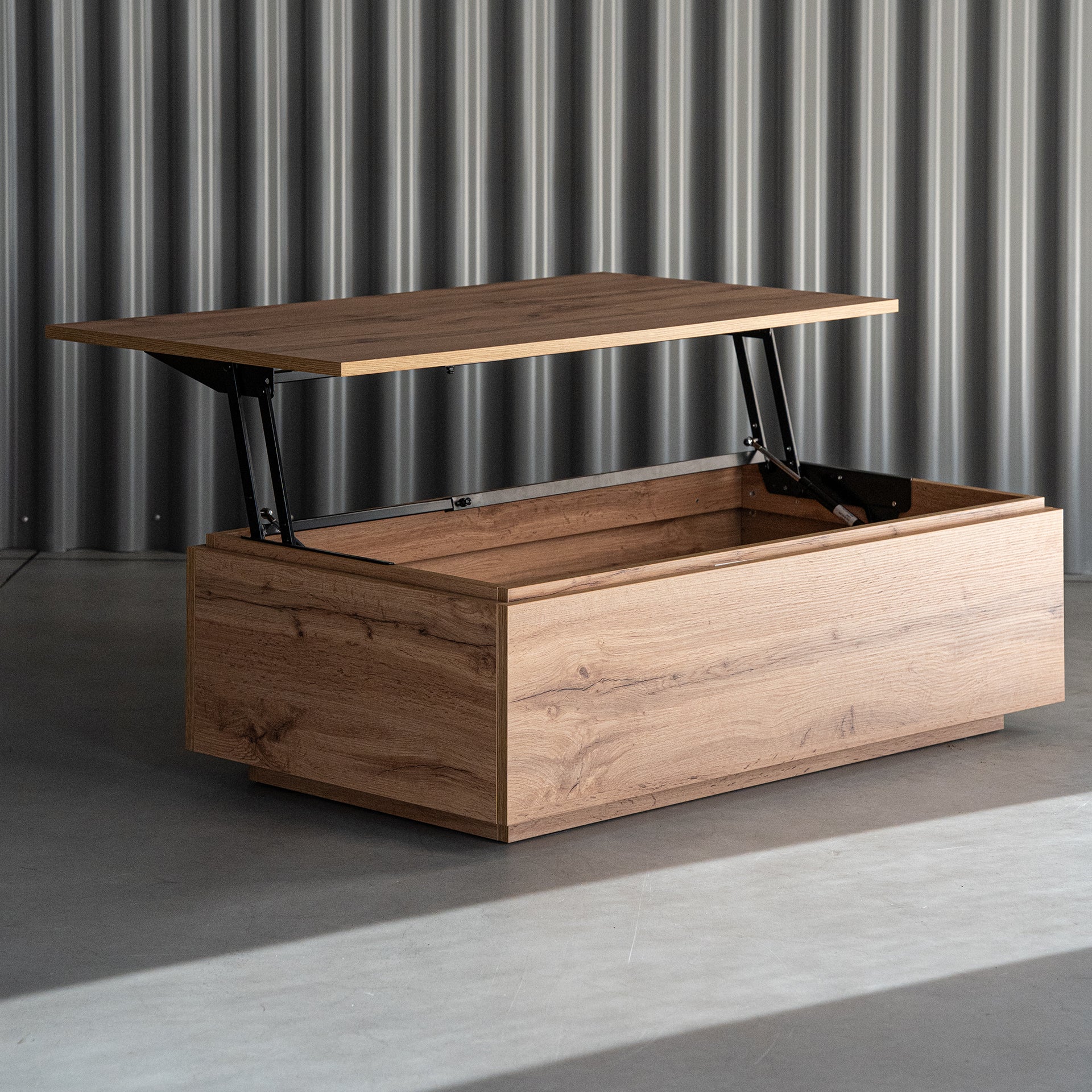 Table basse avec coffre, X, Bois Rustique - Set image 6