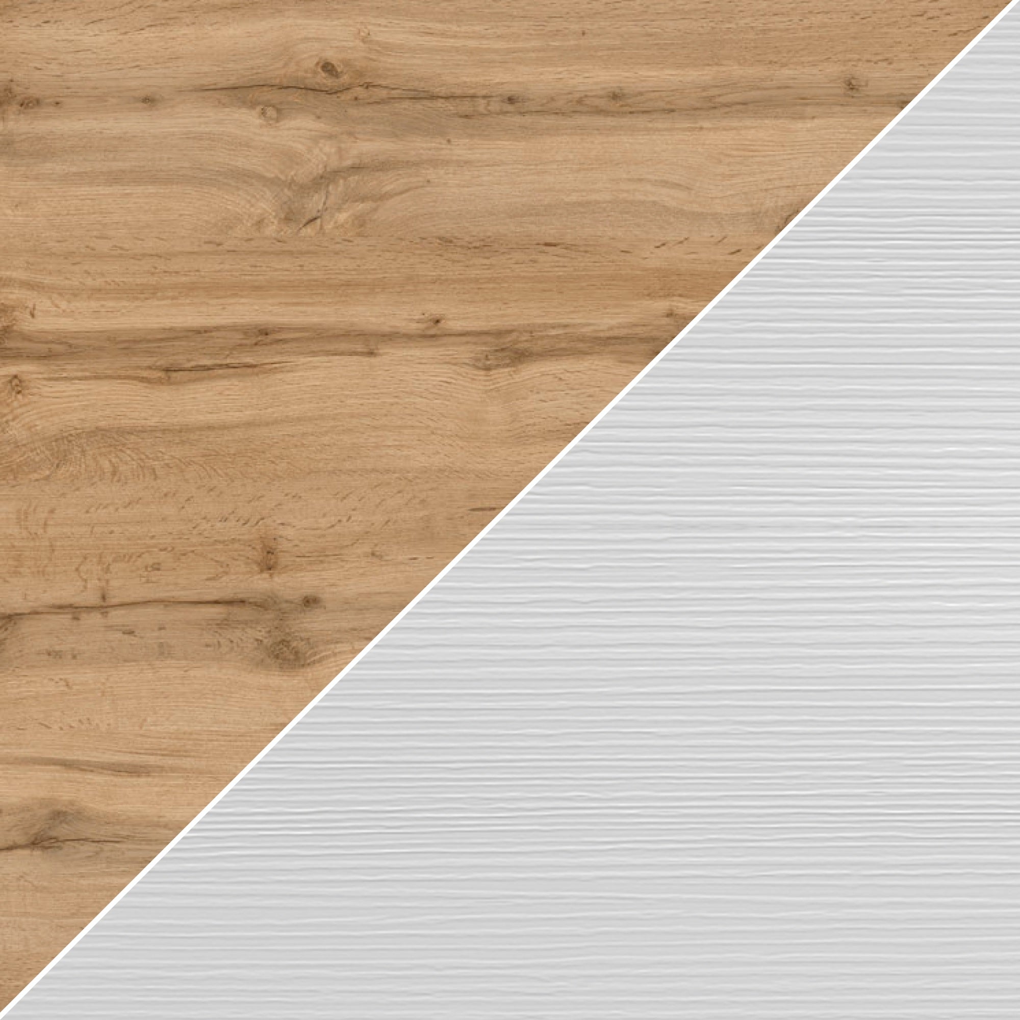 Table carrée extensible, Eldorado, 90x(180)x90 cm, Bois Rustique et Frêne Blanc - Finish Image 1