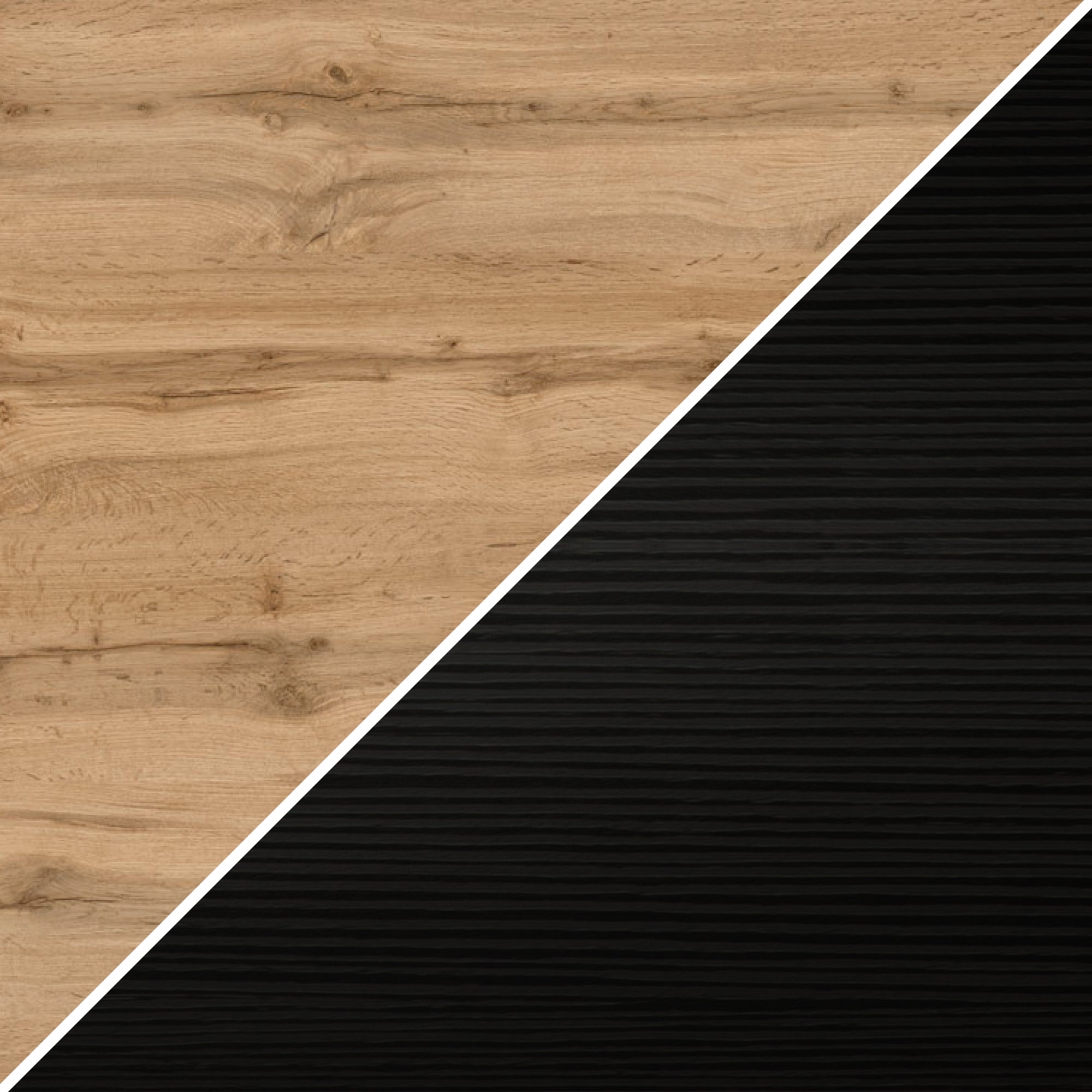 Table extensible cuisine, Easy, 140(220)x90 cm, Bois Rustique et Frêne Noir - Finish Image 1