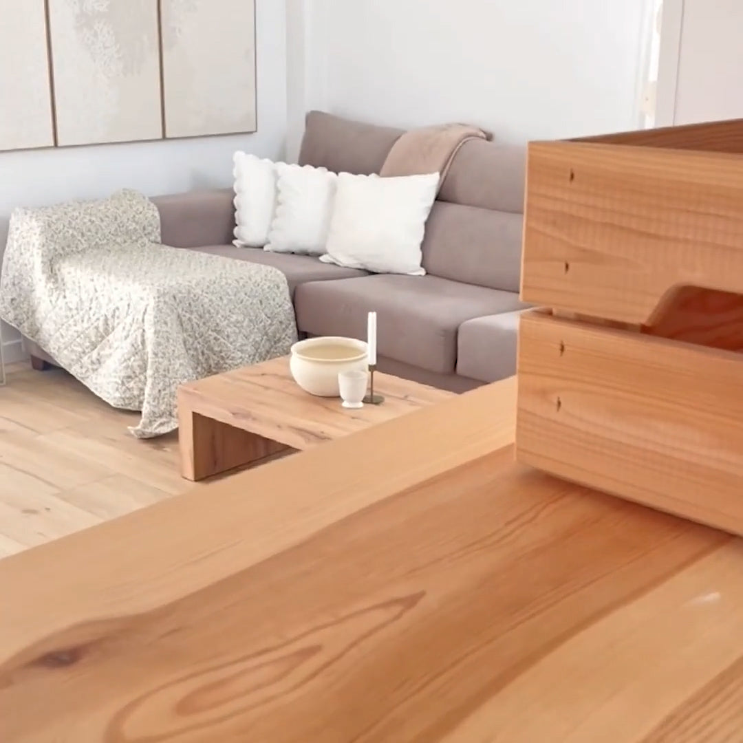 Angelica Coffee Table, Rustic Oak