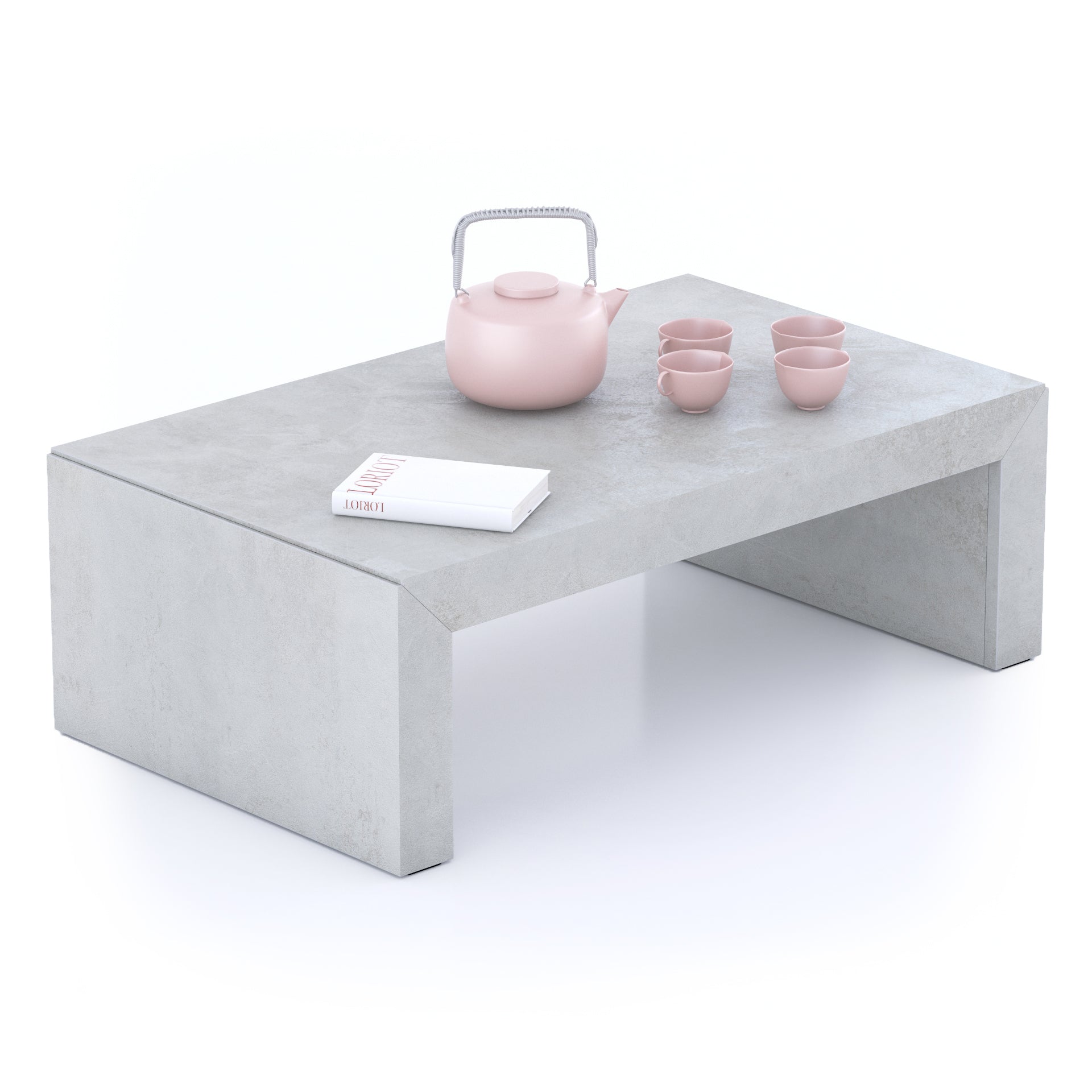 Angelica Couchtisch, grauer Beton
