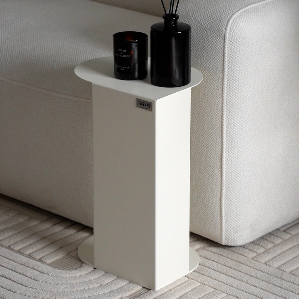 Camilla Metal Side Table, 30x22,5x45 cm, White