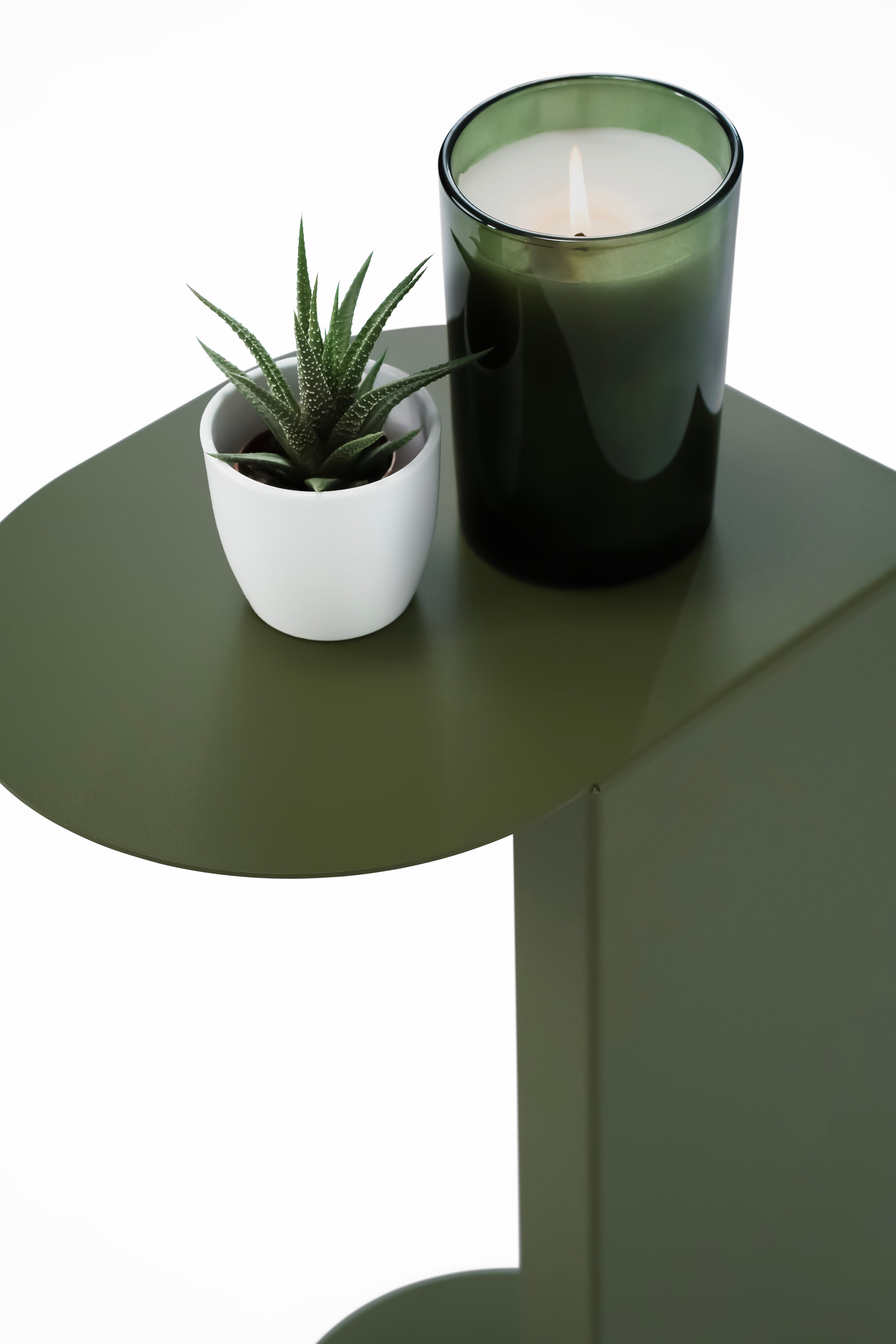Camilla metalen bijzettafel, 31x24x45 cm, Olijfgroen - Detailafbeelding 3