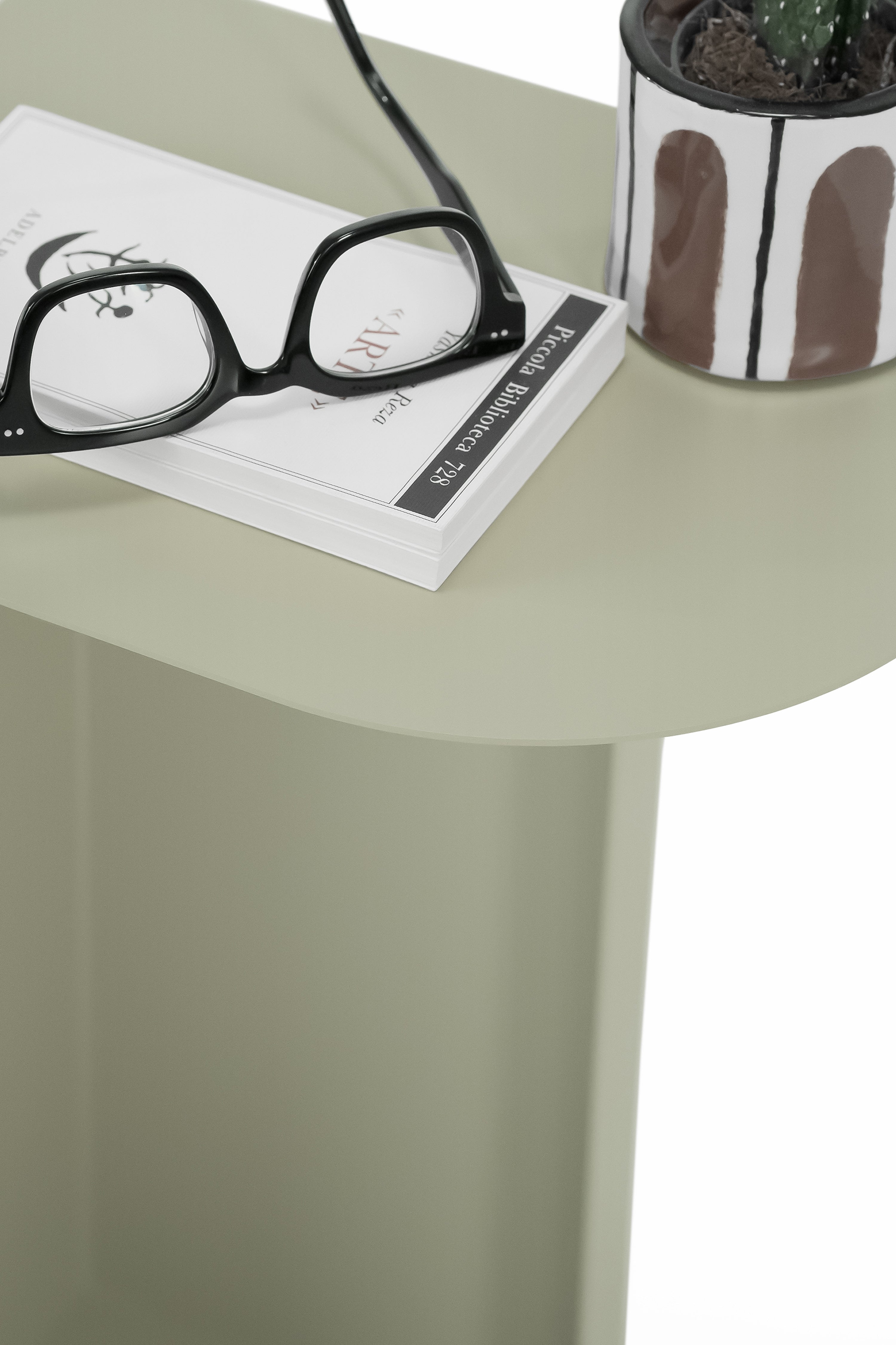 Set of 2 Camilla Metal Side Tables, h45 and h55, Beige