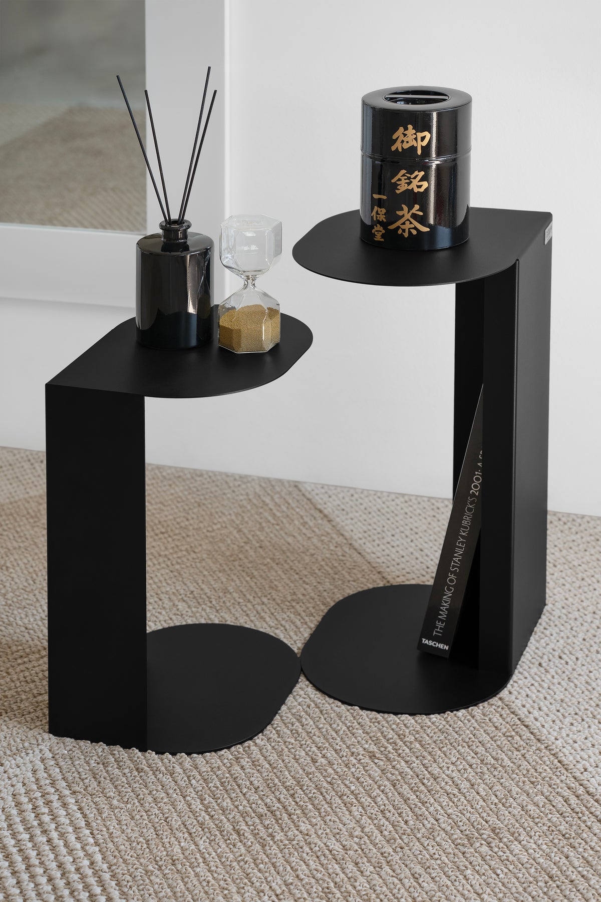 Set of 2 Camilla Metal Side Tables, h45 and h55, Black - Detail image 7