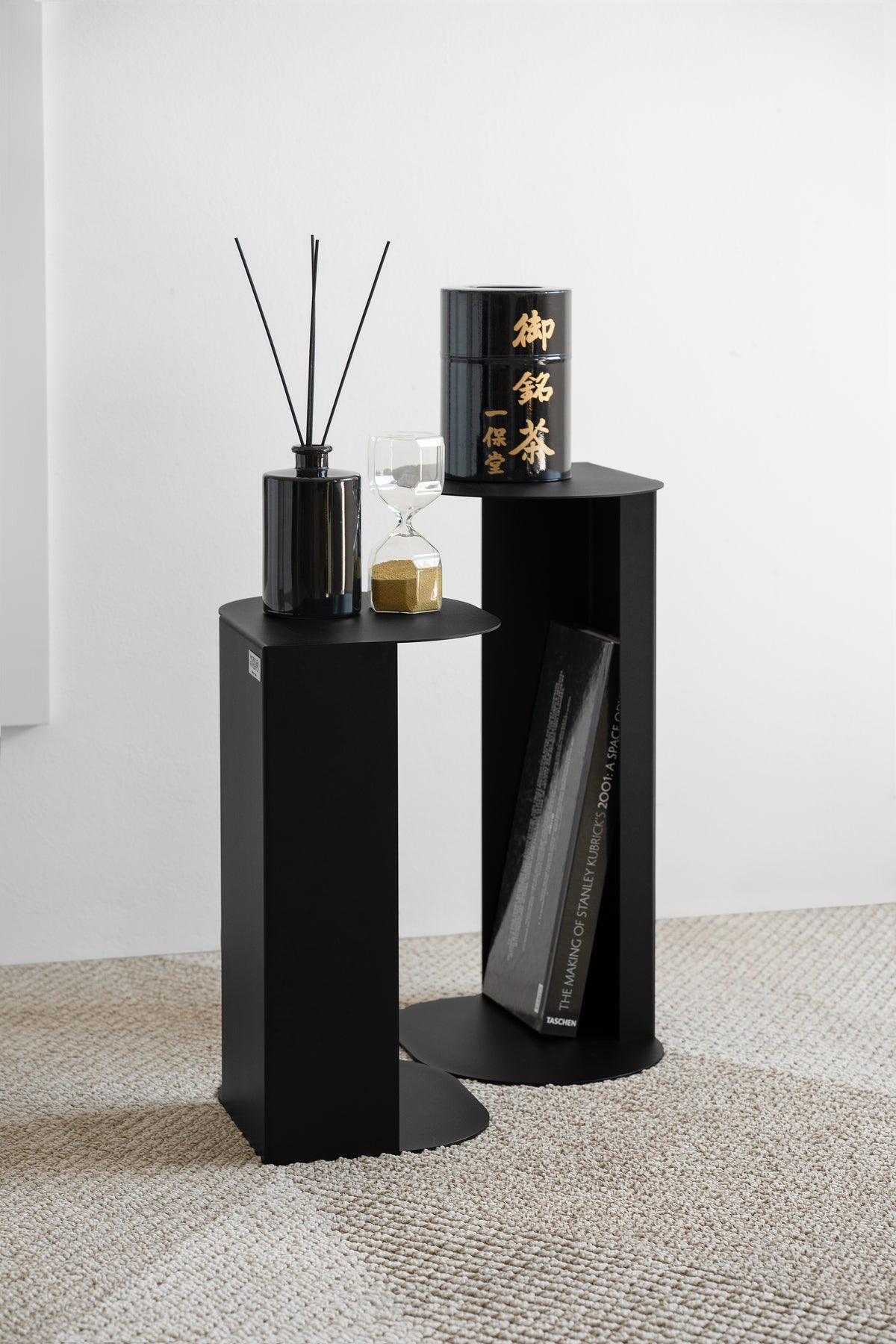 Set of 2 Camilla Metal Side Tables, h45 and h55, Black - Detail image 5