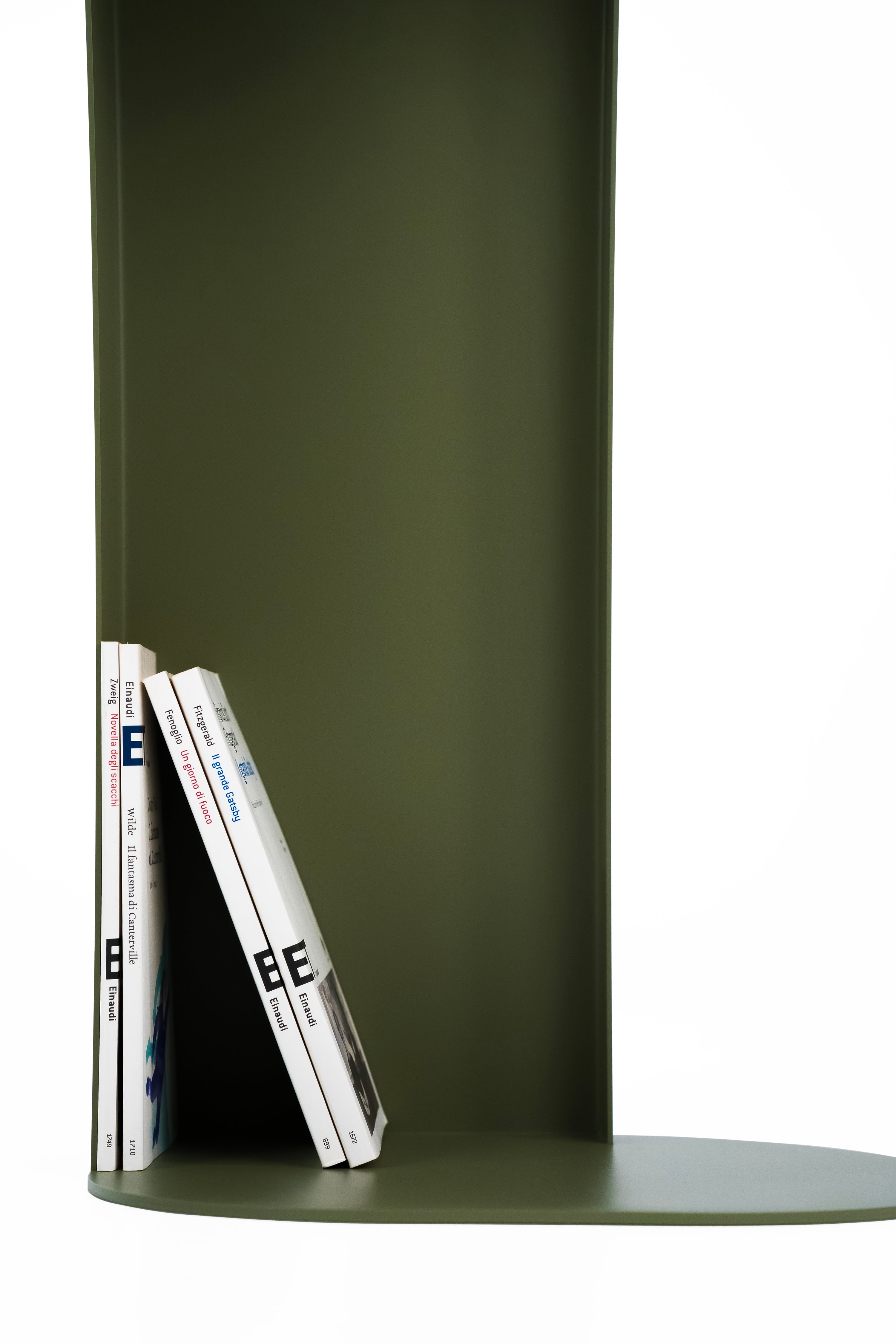 Coppia di tavolini in metallo Camilla, h45 e h55,  Verde oliva - Immagine dettaglio 2