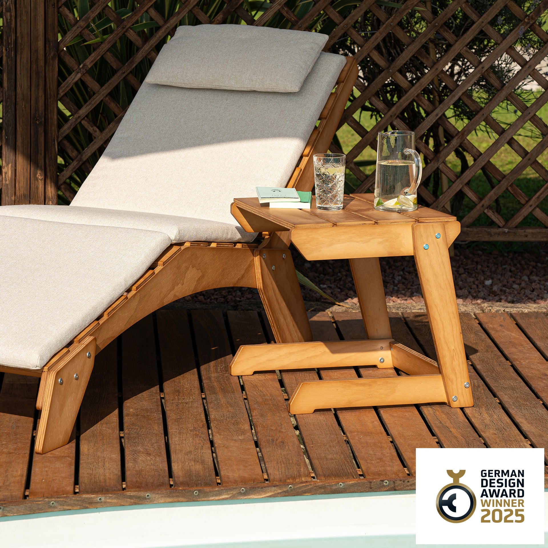 Outdoor Wooden Coffee Table, Elena, Teak Color