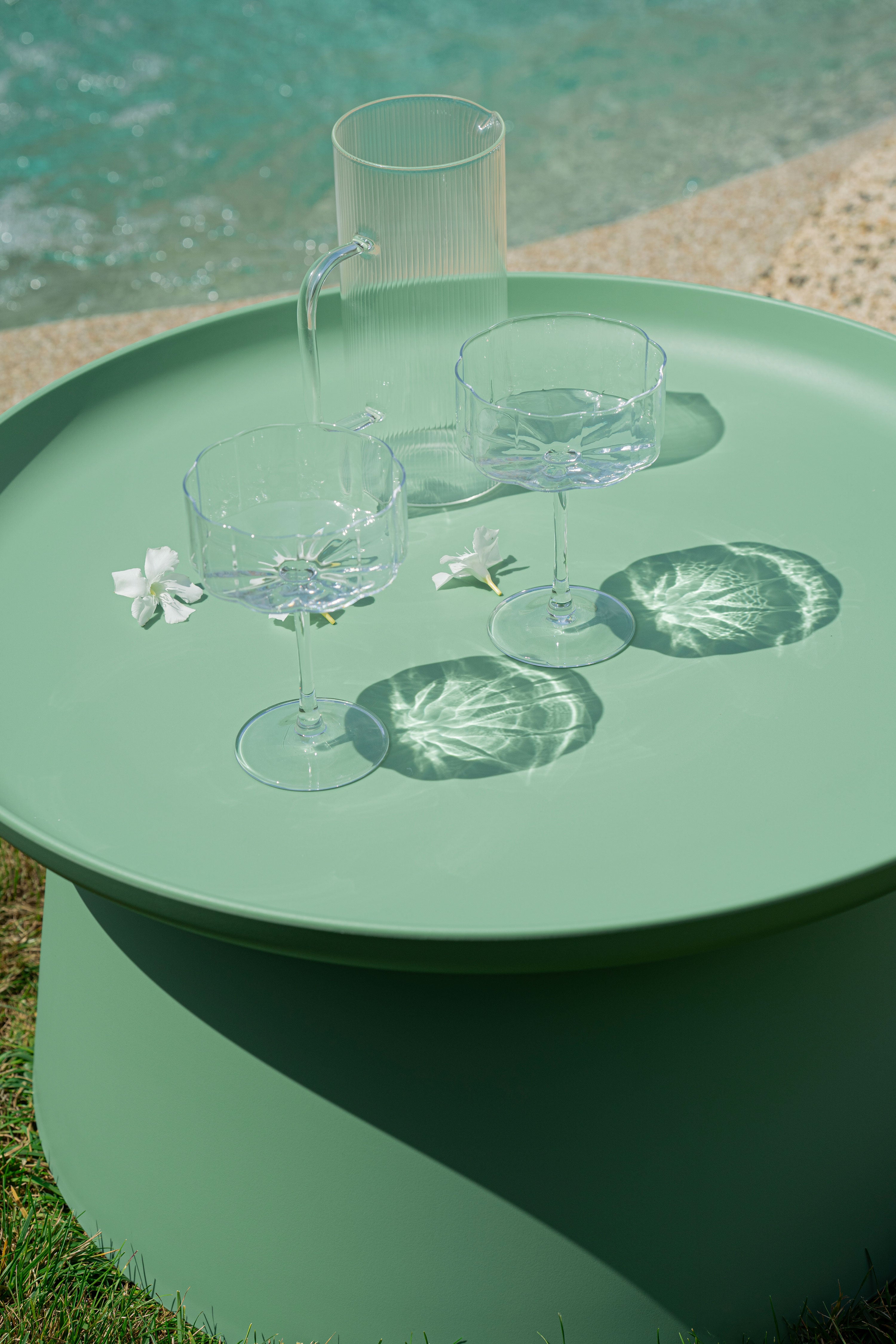 Tavolino rotondo Olivia, 70x70x36 cm, Verde - Immagine ambientata 6