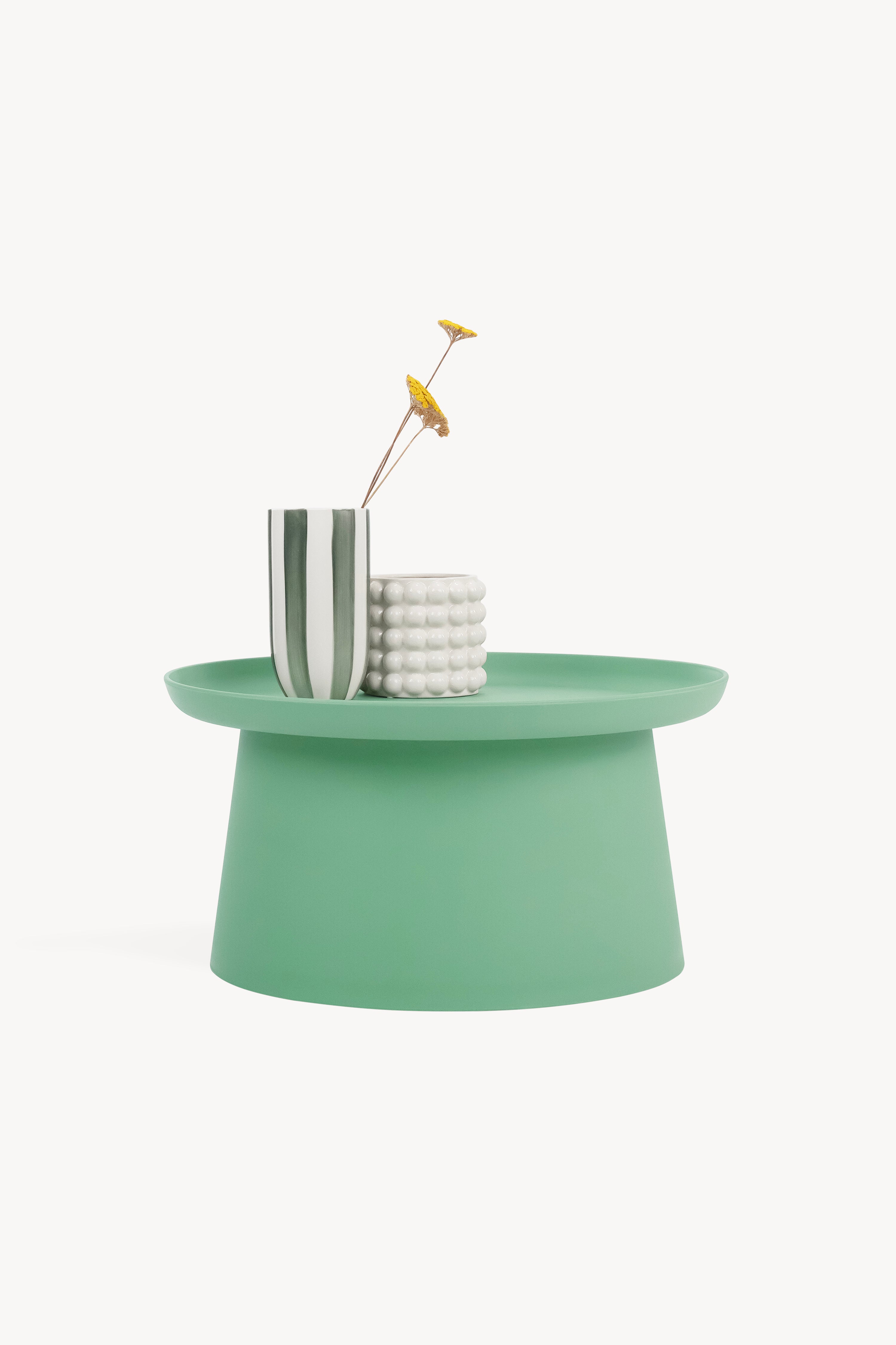 Tavolino rotondo Olivia, 70x70x36 cm, Verde - Immagine dettaglio 1