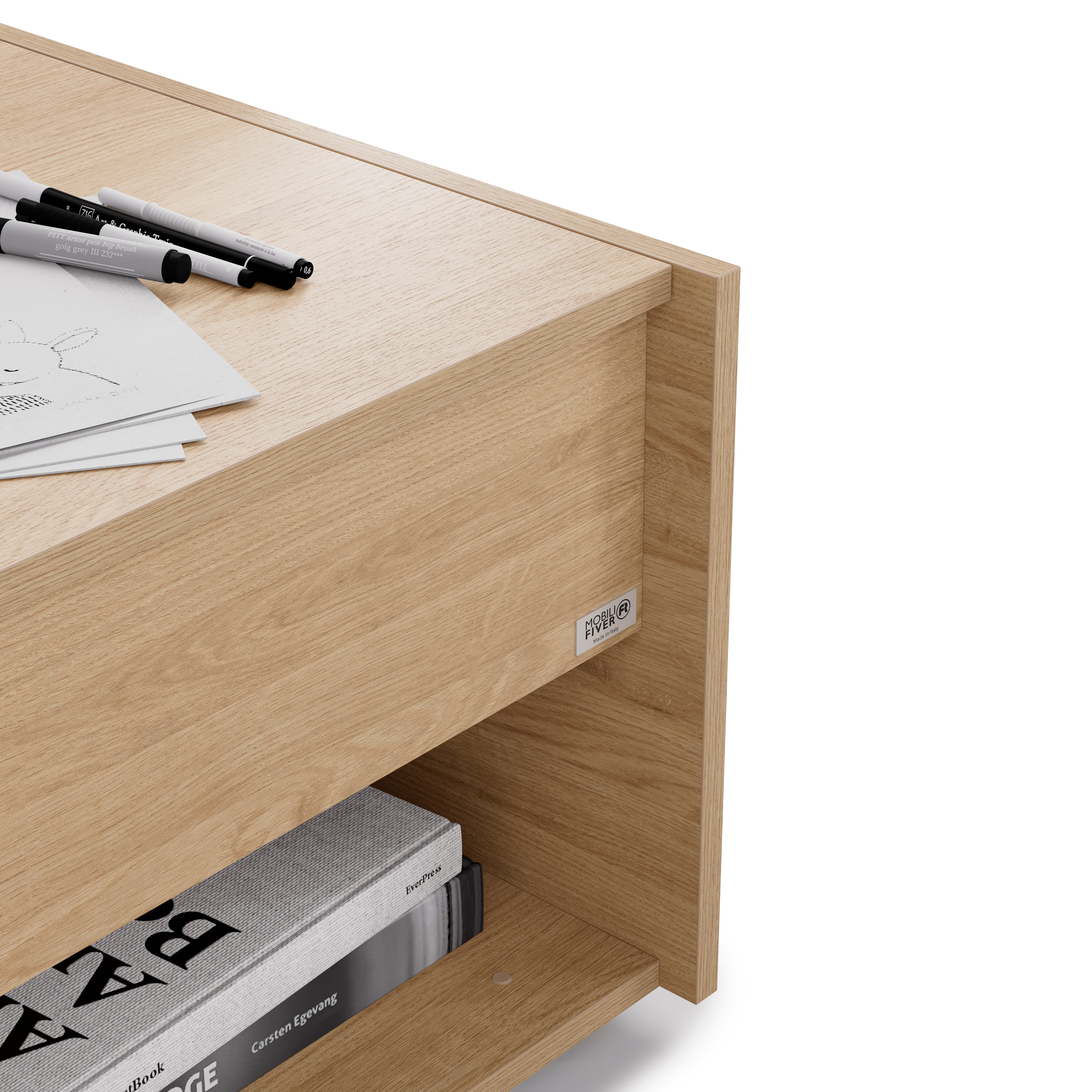 Table Basse Relevable Romina, Chêne Clair - Detail image 4