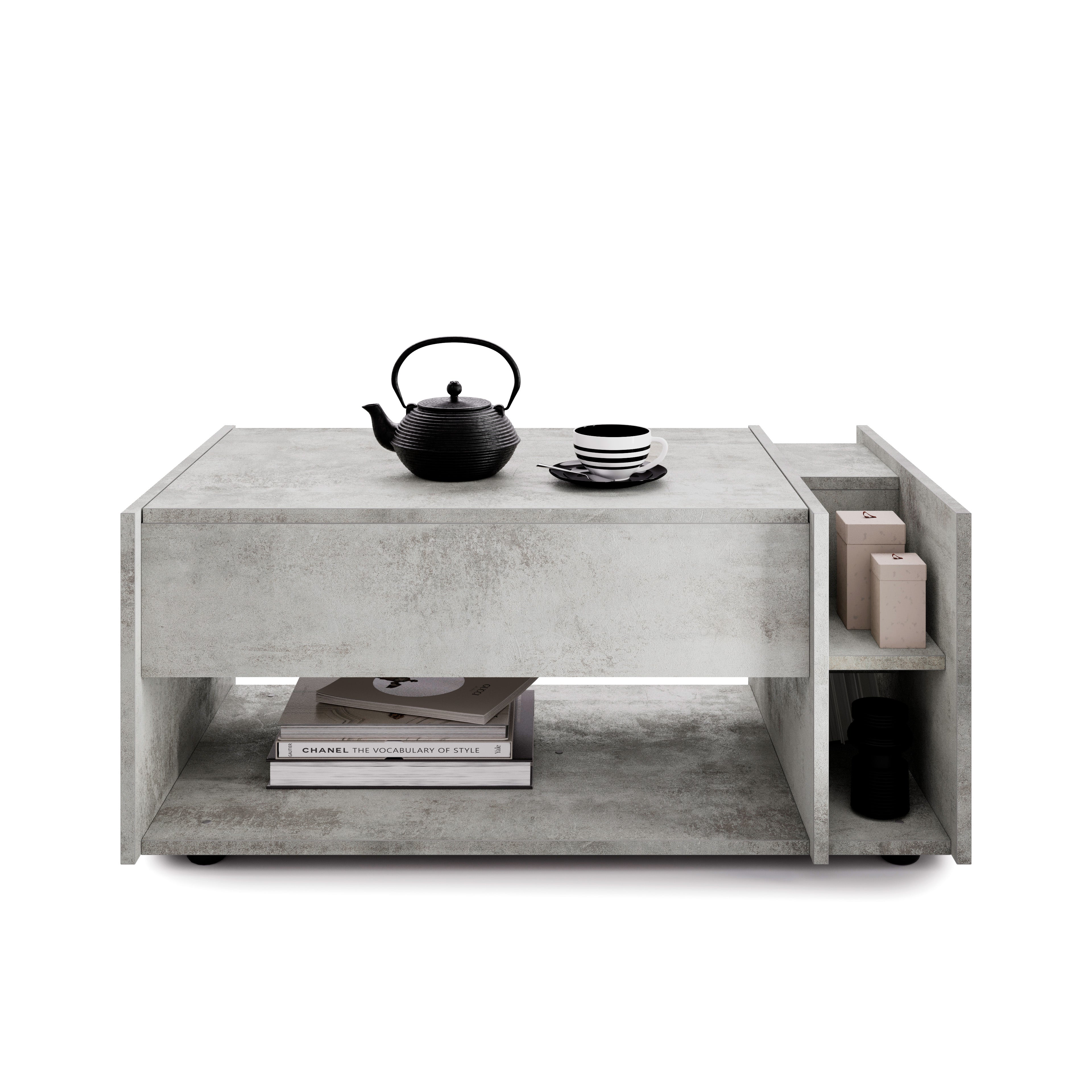 Mesa de Centro Elevable Romina, Cemento Gris - Detail image 2