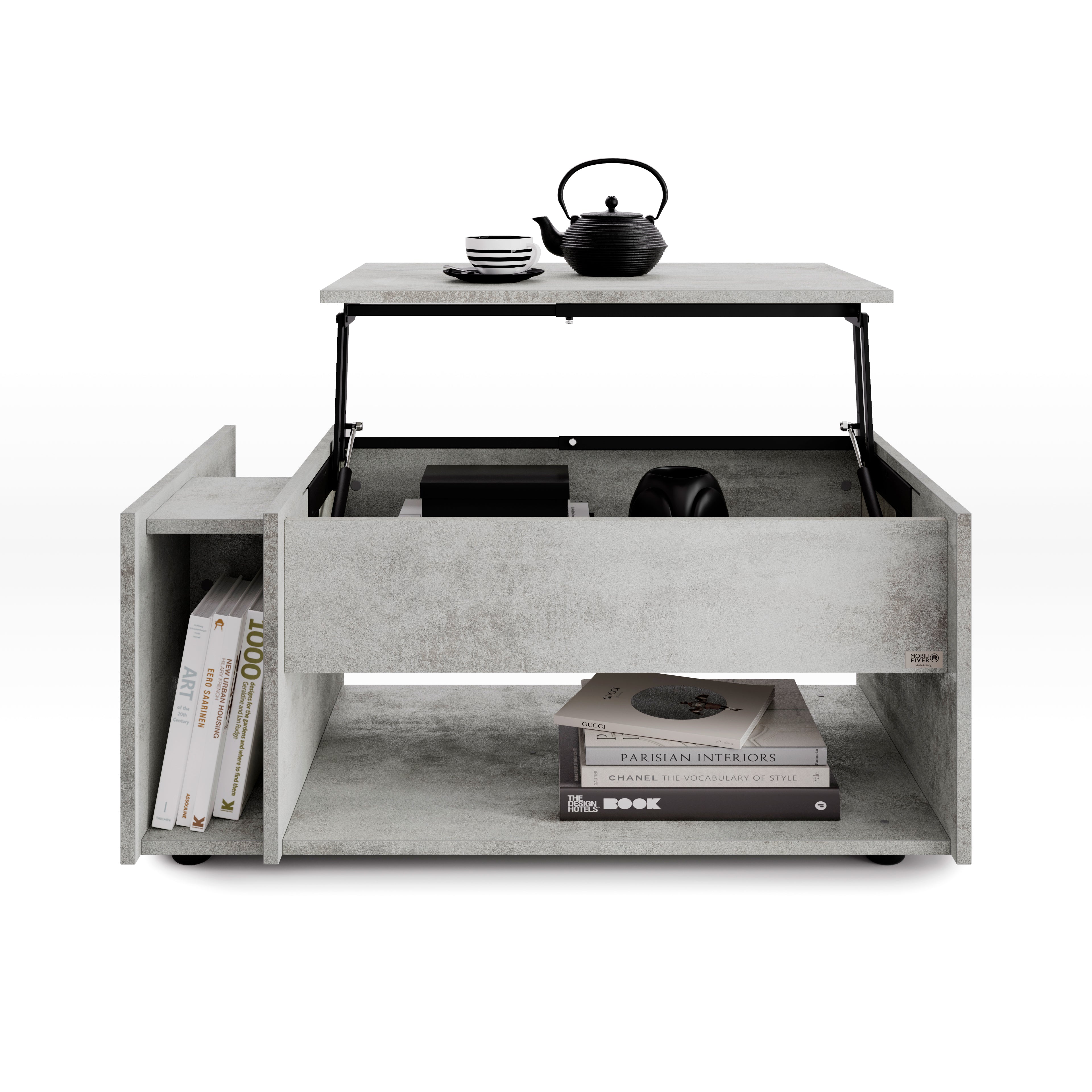 Mesa de Centro Elevable Romina, Cemento Gris - Detail image 4