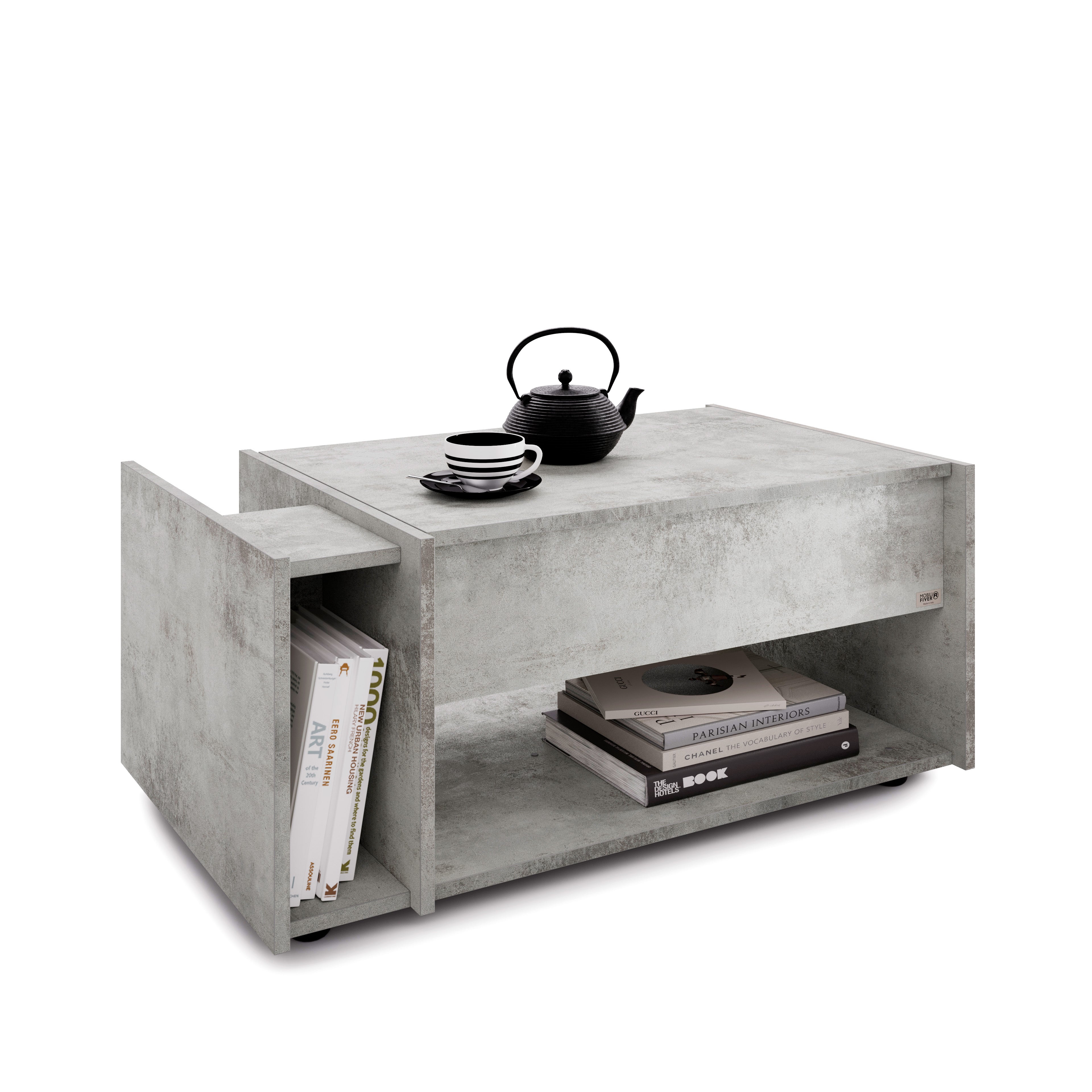 Mesa de Centro Elevable Romina, Cemento Gris - Main image