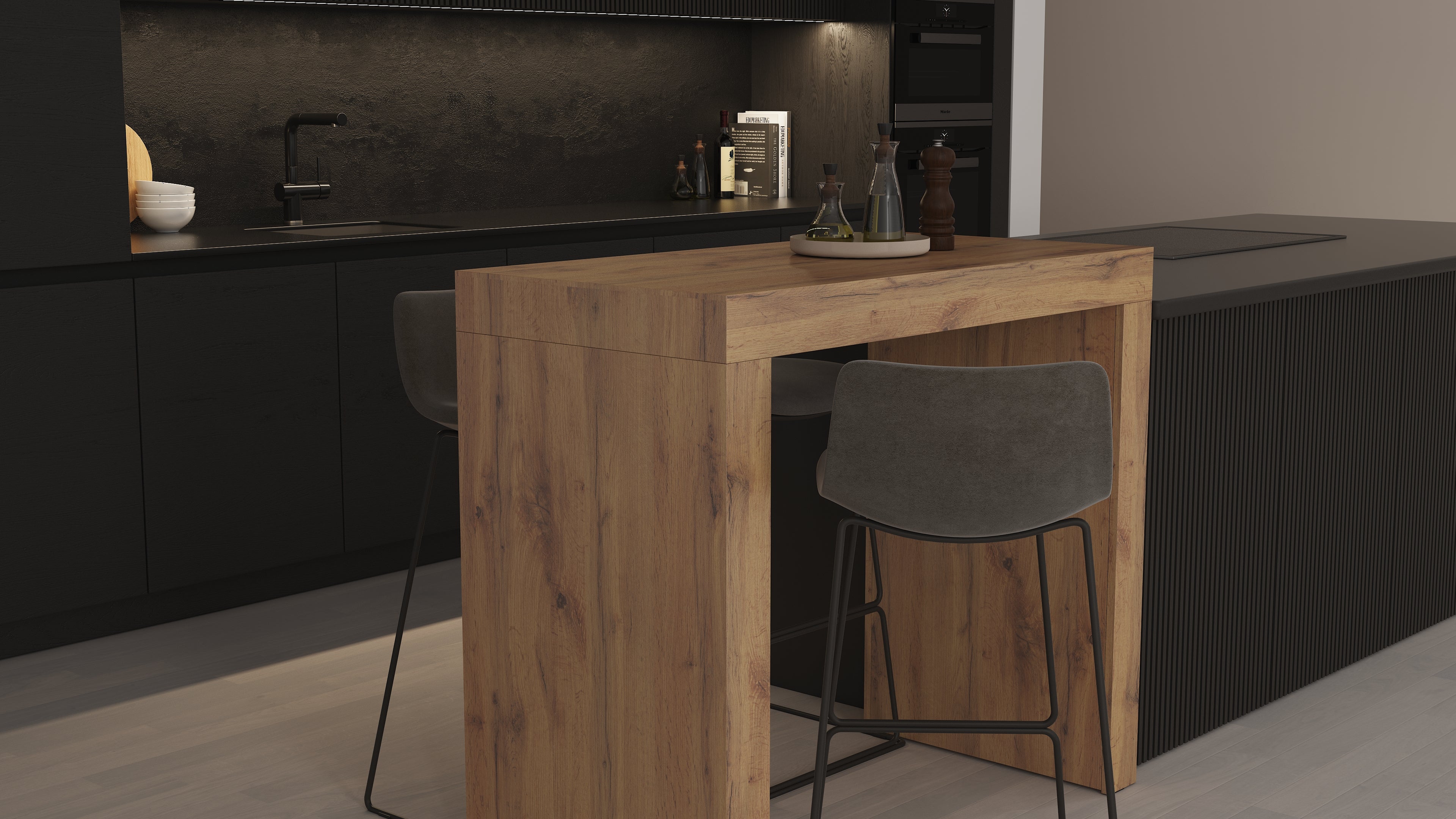 Tavolo Alto Evolution 120x60, Bianco Frassino - Immagine ambientata 2