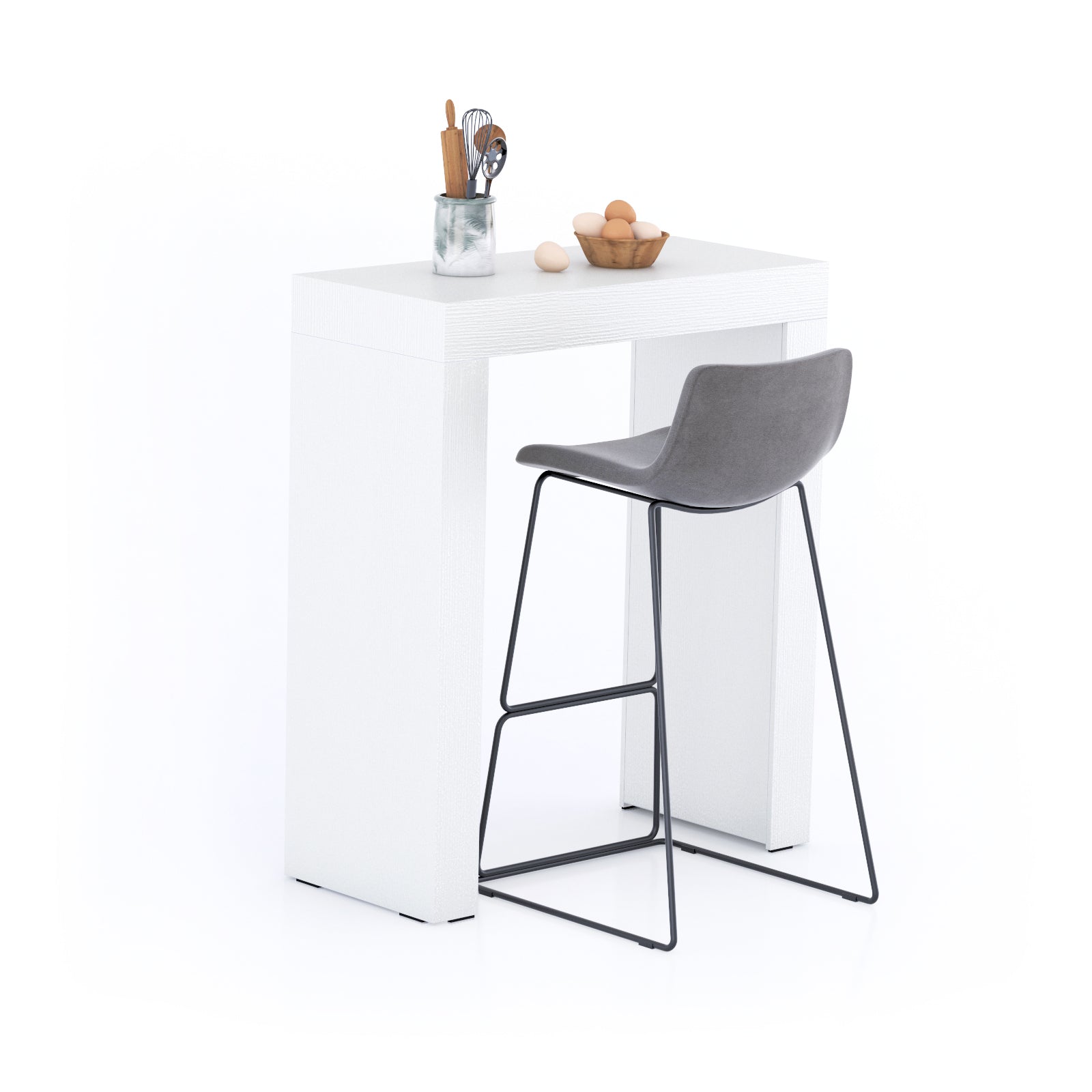 Evolution Hohe Tisch 90x40, Esche, Weiß