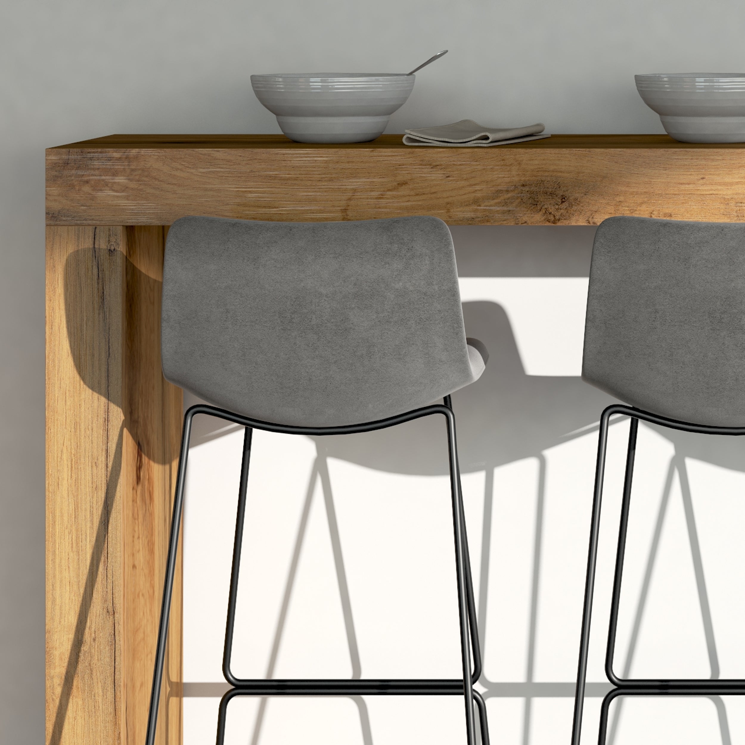 Evolution High Table 180x40, Rustic Oak - Set image 1