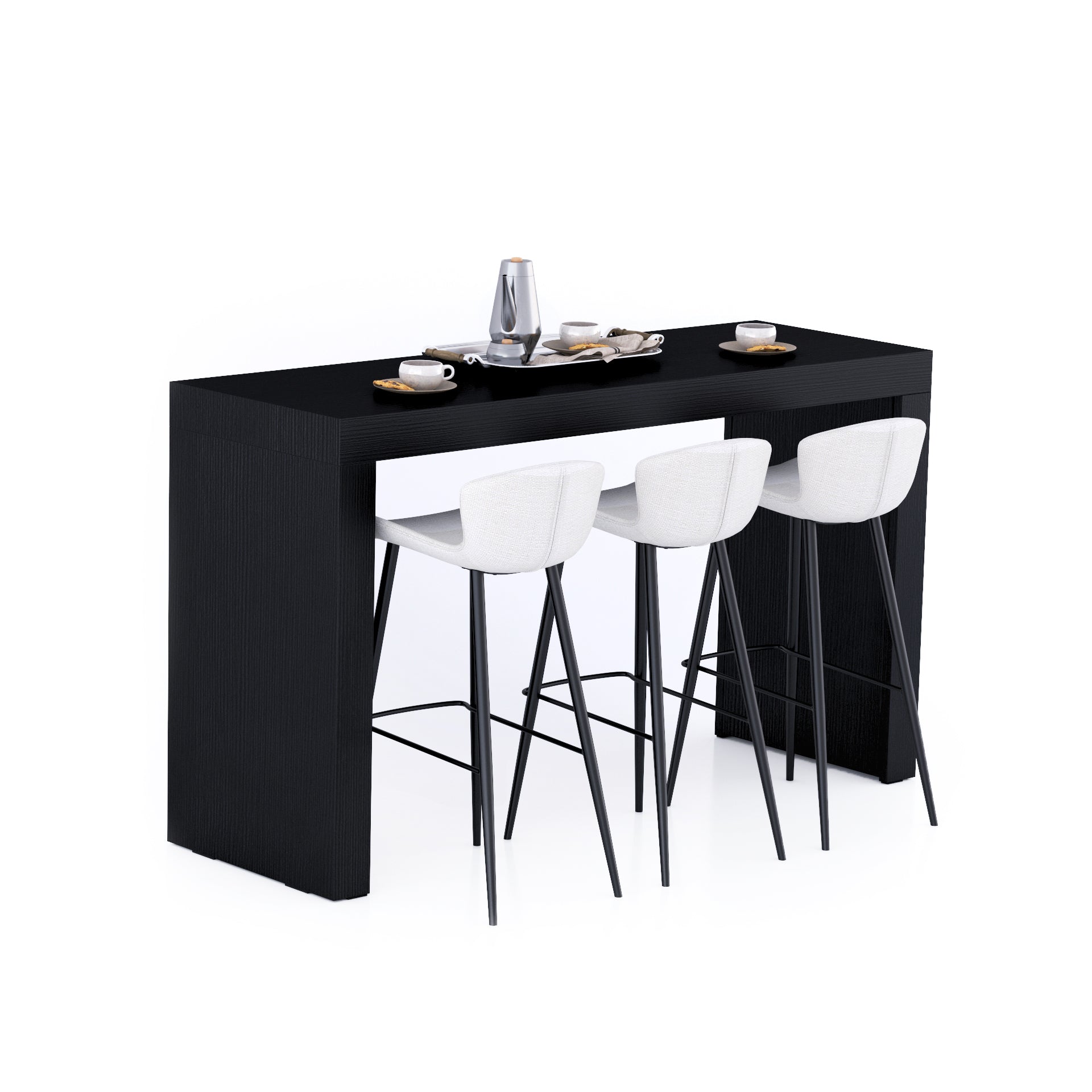 Evolution Hohe Tisch 180x60, Esche, Schwarz