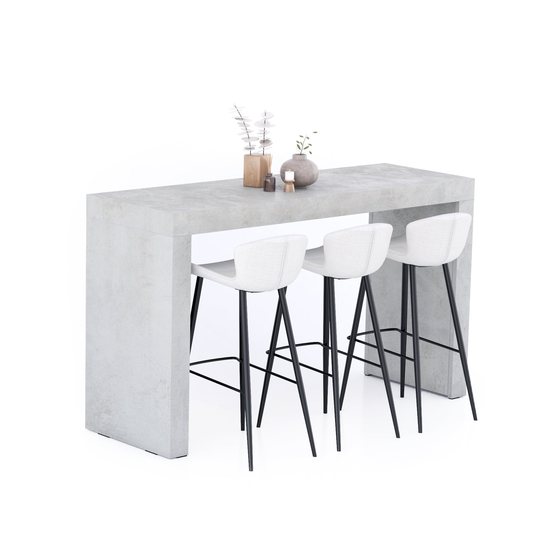 Table Haute Evolution 180x60, Gris Béton