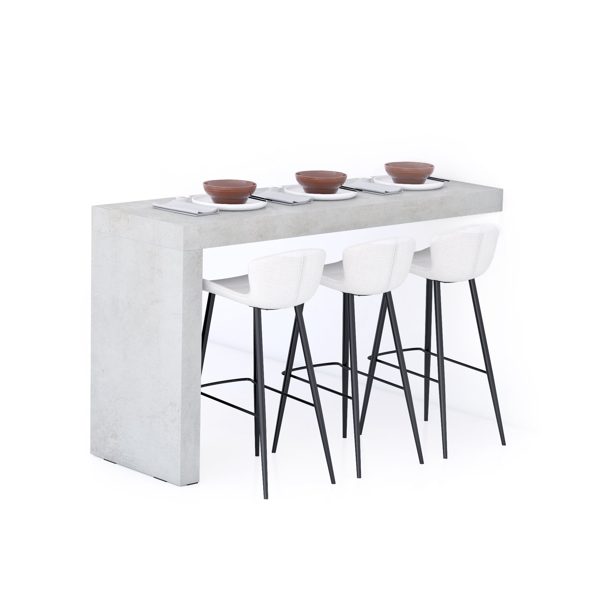 Péninsule de Cuisine Evolution 180x60, Gris Béton
