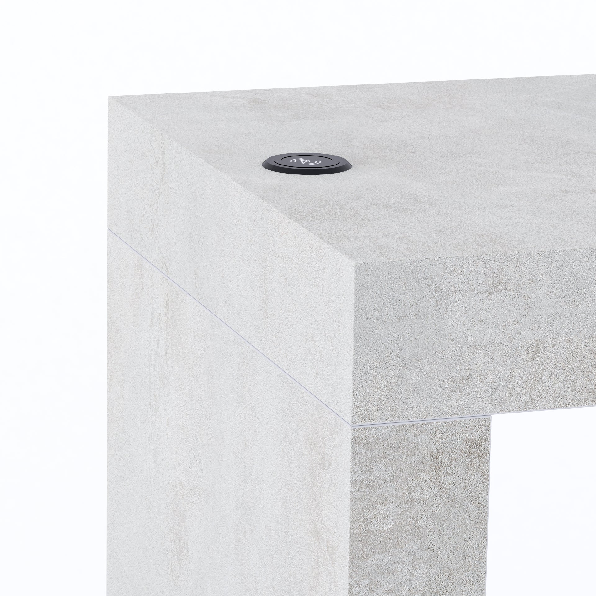 Mesa alta Evolution 180x60, Cemento Gris con dos patas y cargador inalámbrico - Detail image 1