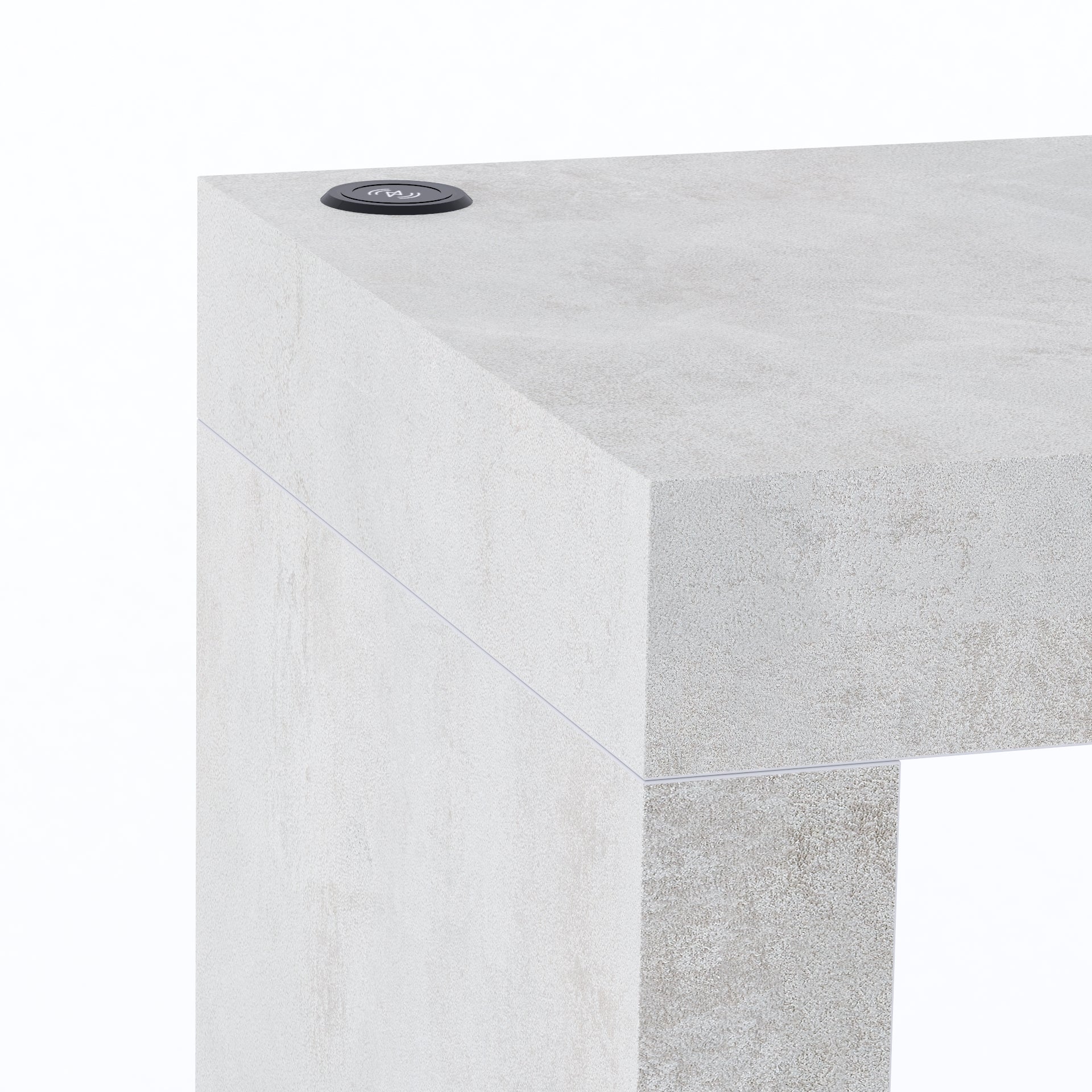 Evolution High Table with Wireless Charger 180x40, Concrete Effect, Grey - Detail image 1