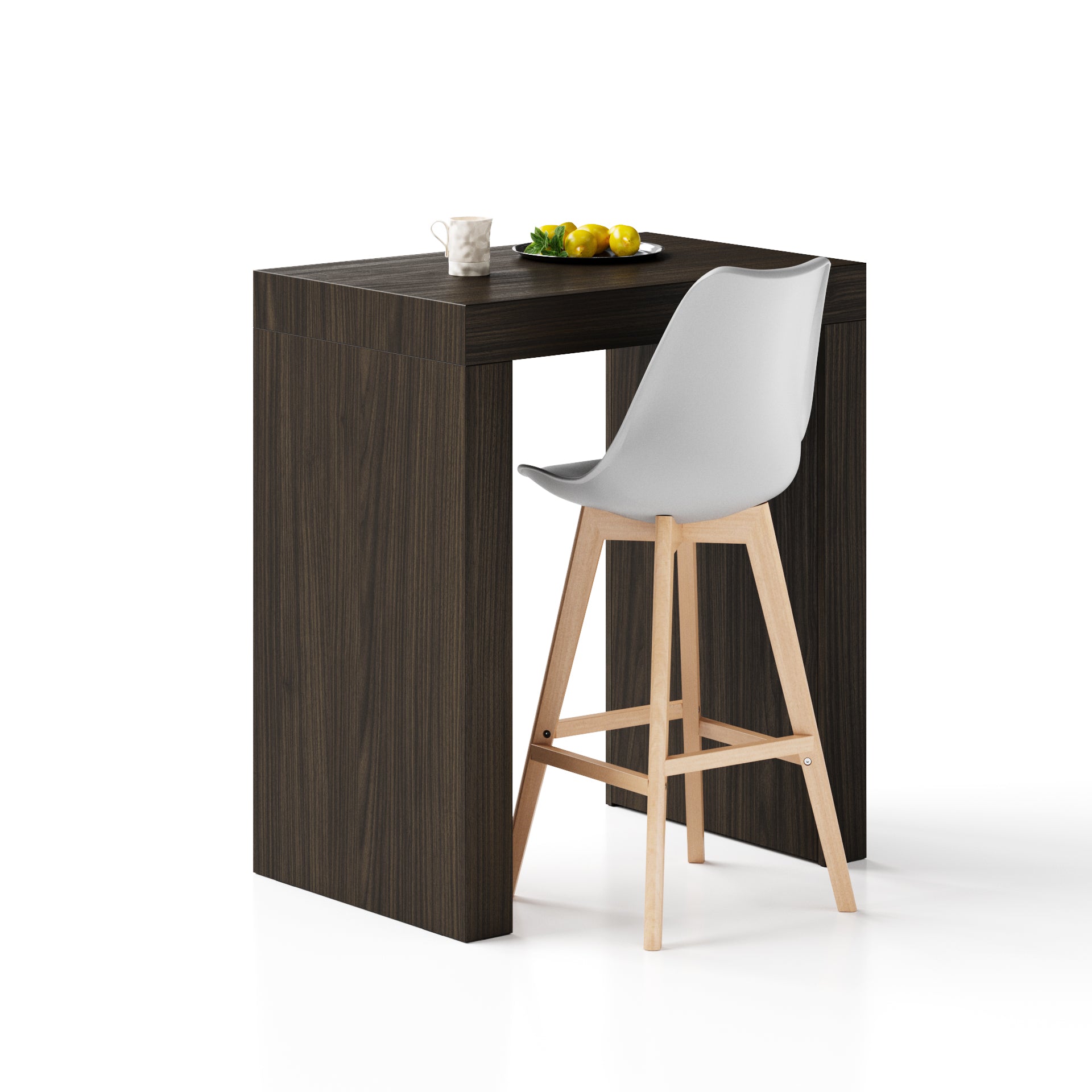 Table Haute Evolution 90x60, Noyer Américain
