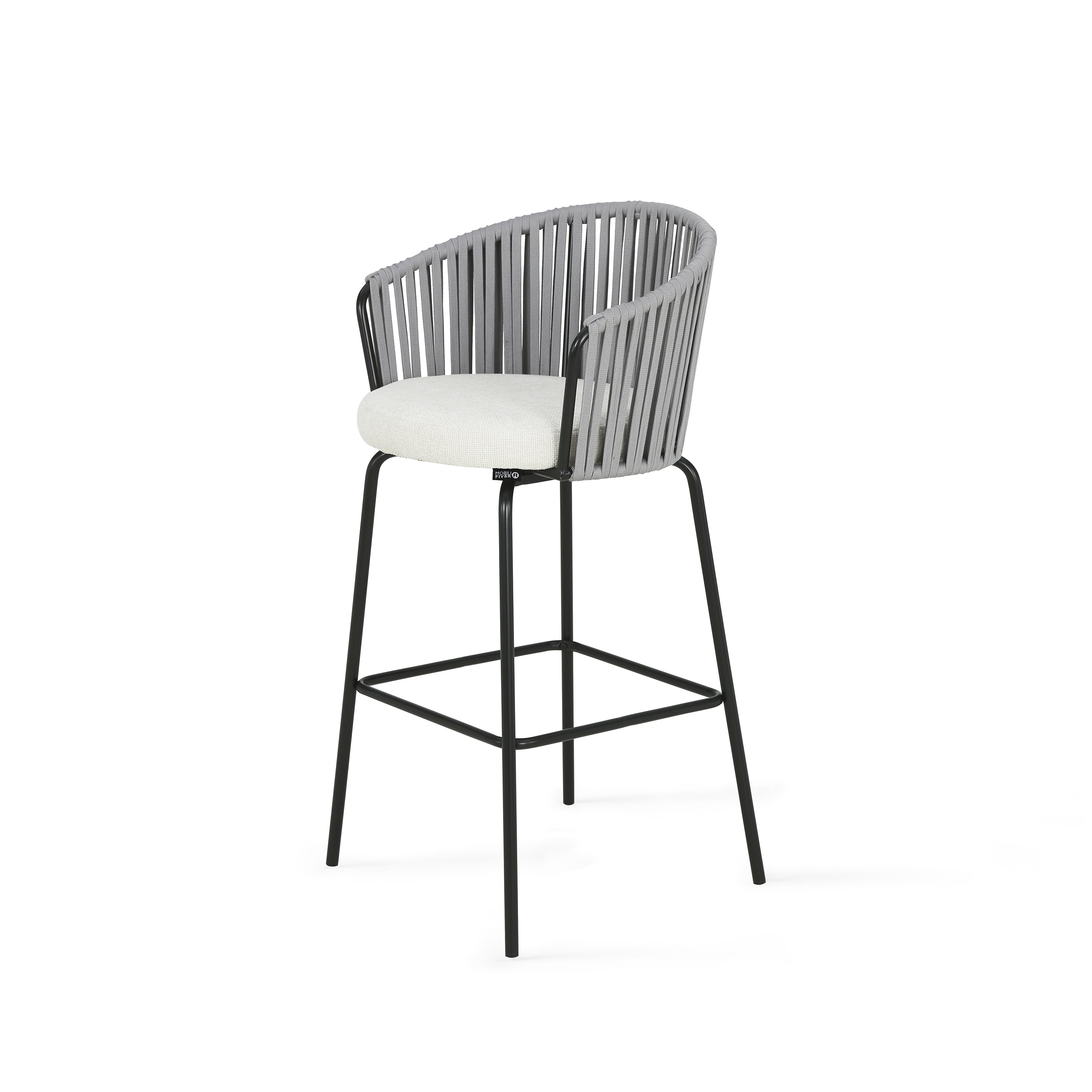 Anna Fabric Stools, Set of 2, Cream White