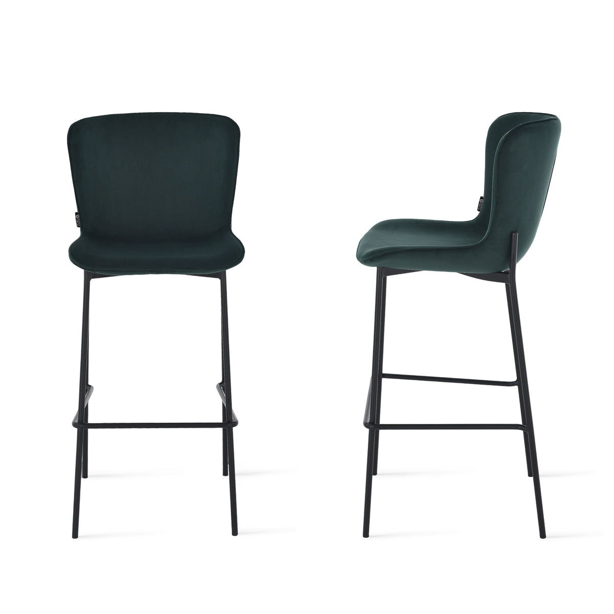 Banquetas de veludo Ambra, Conjunto de 2, Verde Esmeralda - Imagem de detalhe 2