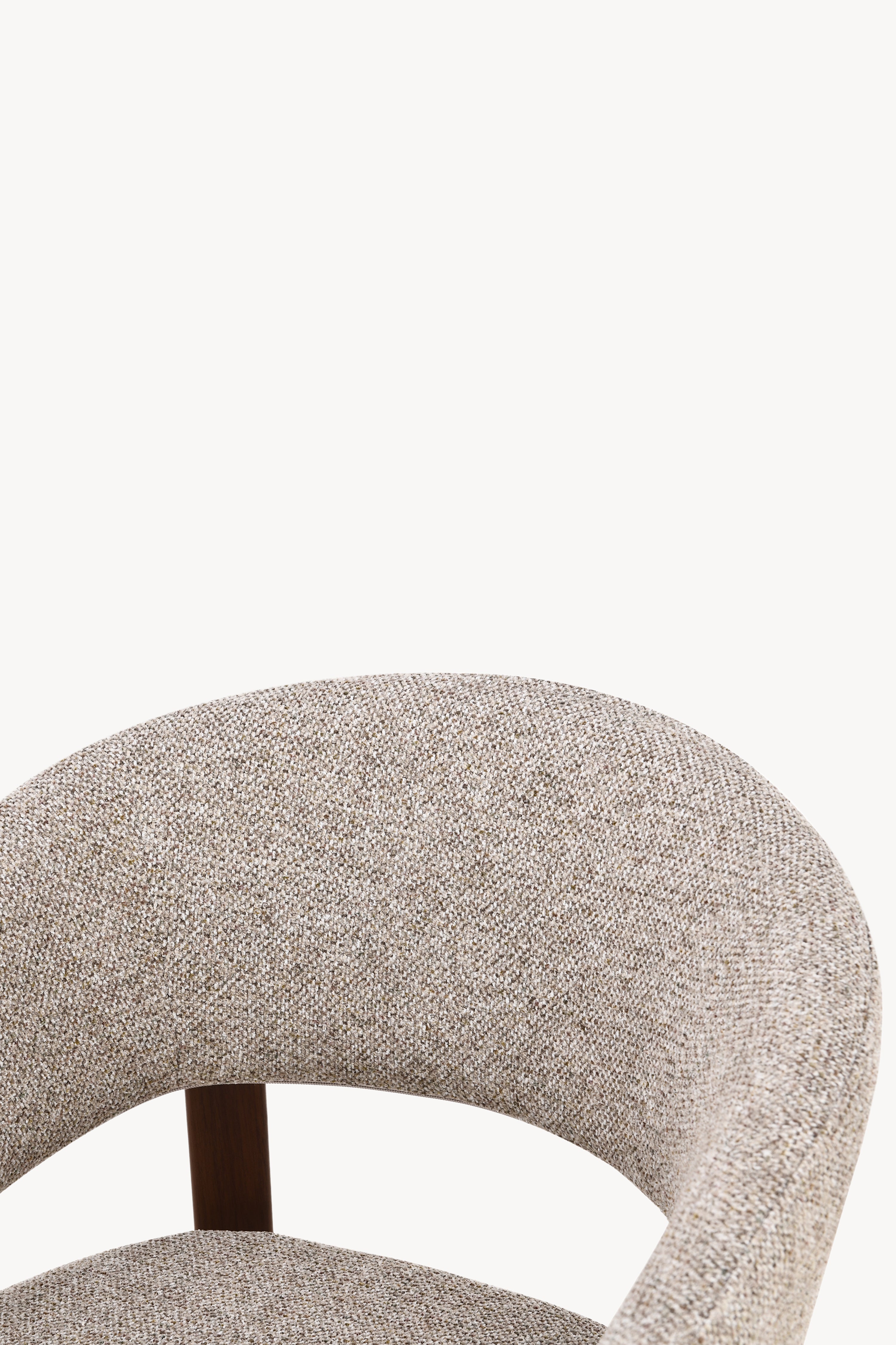 Chaises en tissu Angela, Lot de 2, Beige avec pieds en métal finition bois foncé - Image de détail 5