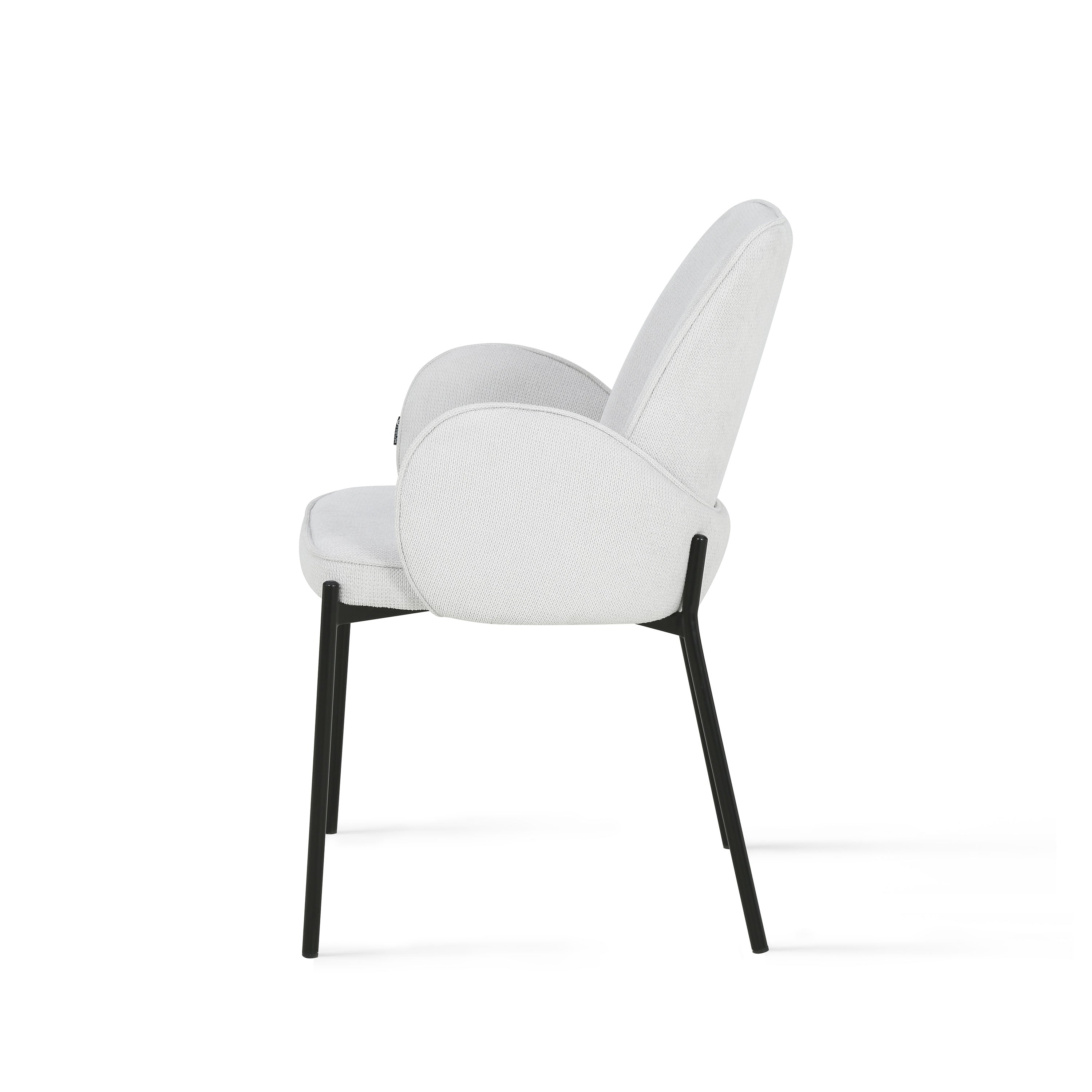 Agata Fabric Chairs, Set of 2, Ice White - Detail image 4